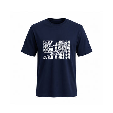 SIIEGE Determination Typography Cotton T-Shirt for Men