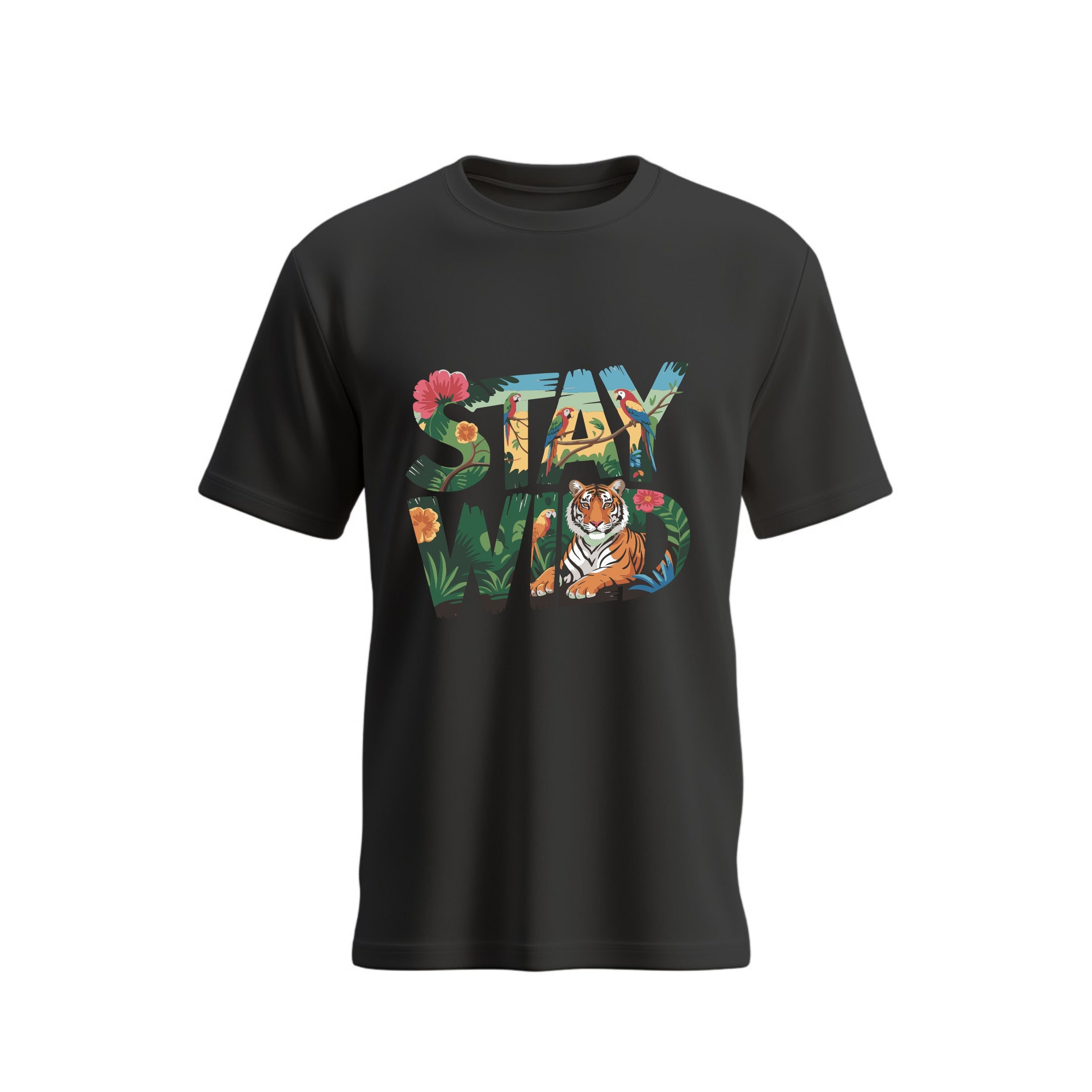 SIIEGE Pure Cotton Stay Wild T-Shirt For Men