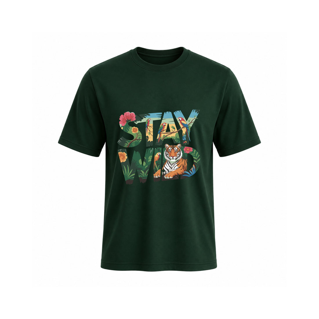 SIIEGE Pure Cotton Stay Wild T-Shirt For Men