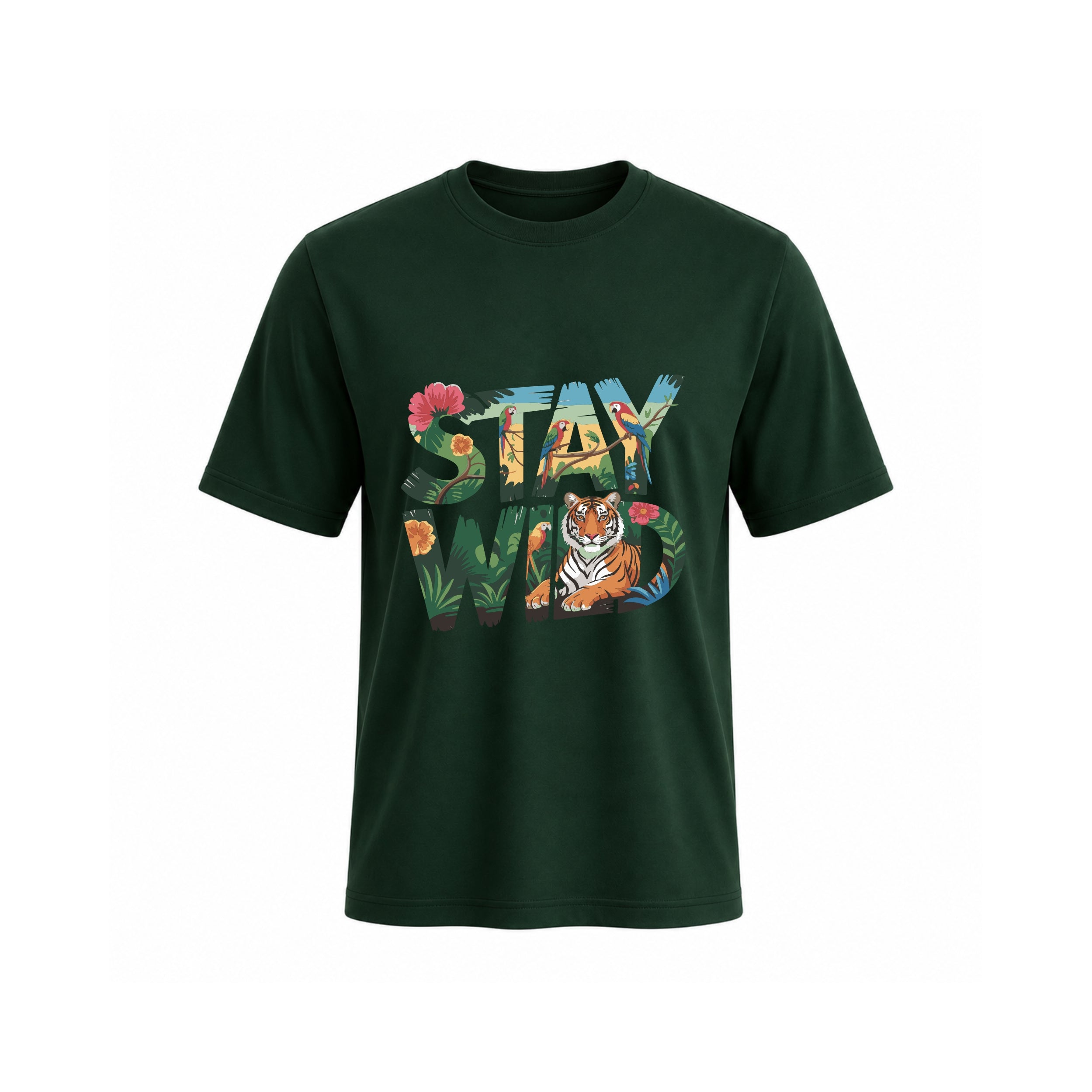 SIIEGE Pure Cotton Stay Wild T-Shirt For Men