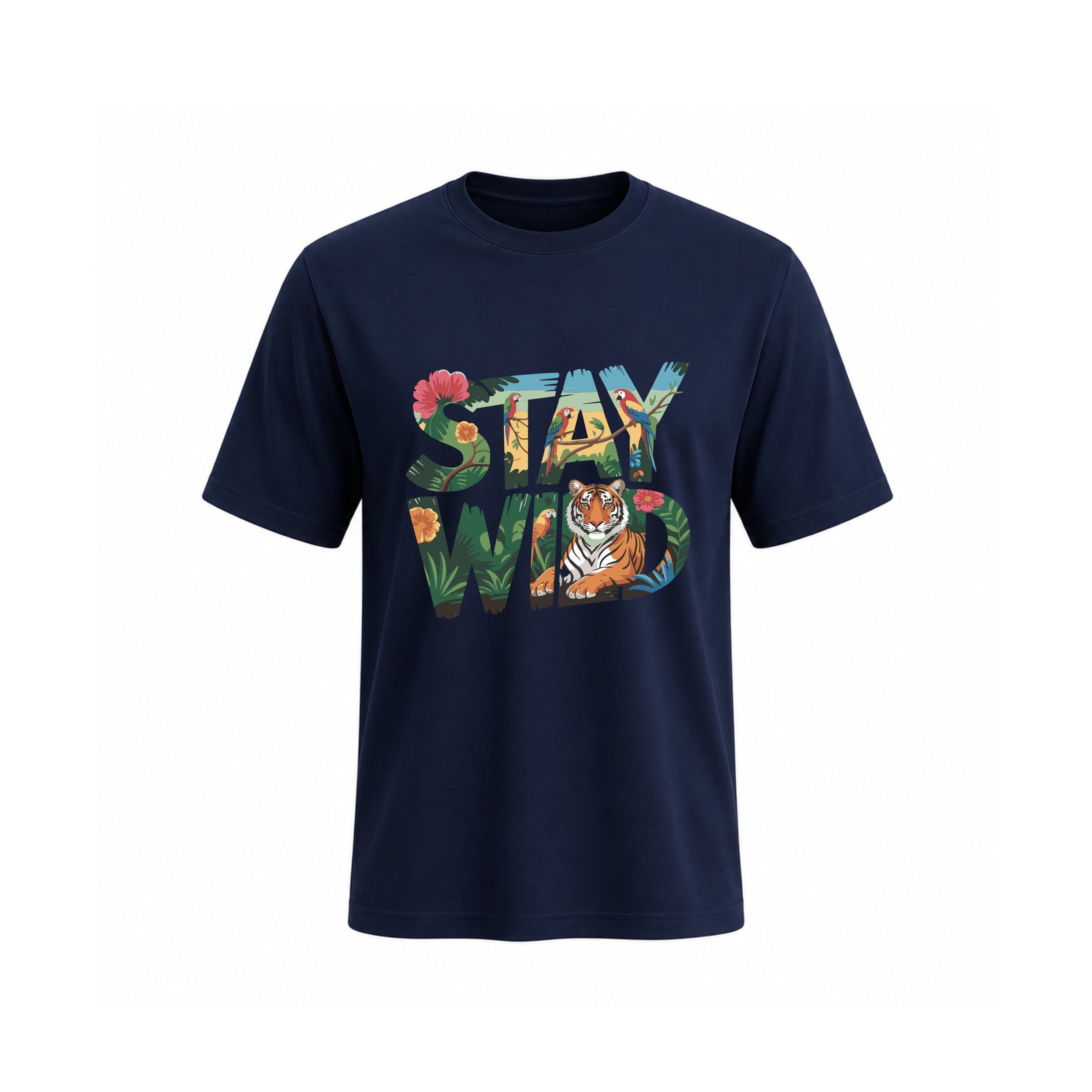 SIIEGE Pure Cotton Stay Wild T-Shirt For Men