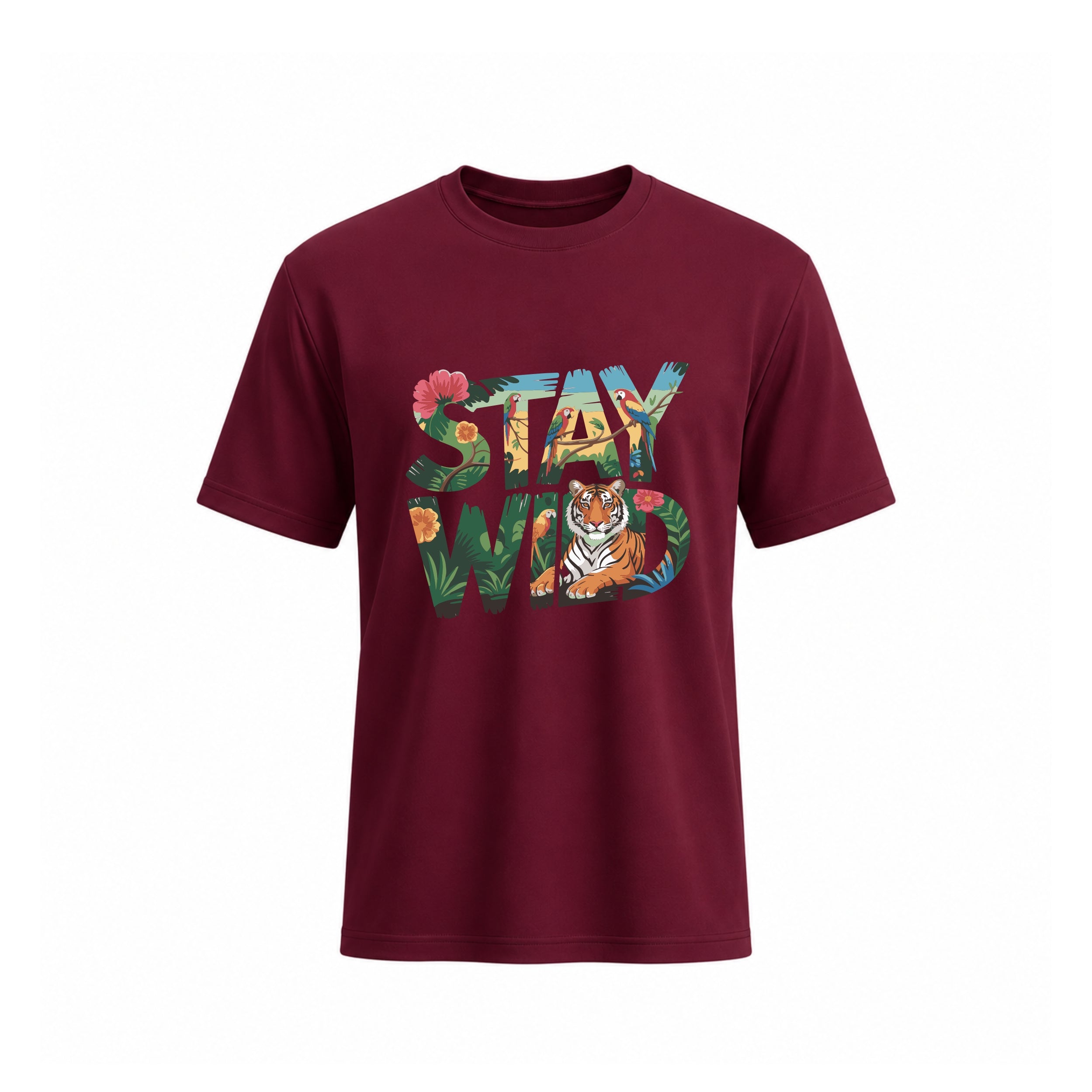 SIIEGE Pure Cotton Stay Wild T-Shirt For Men