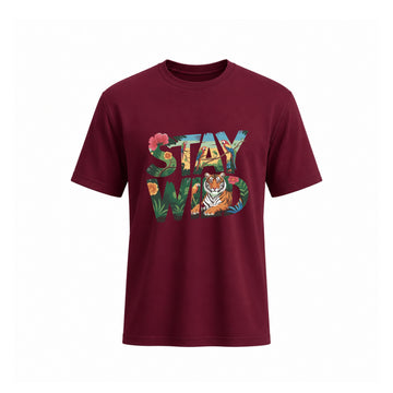 SIIEGE Pure Cotton Stay Wild T-Shirt For Men