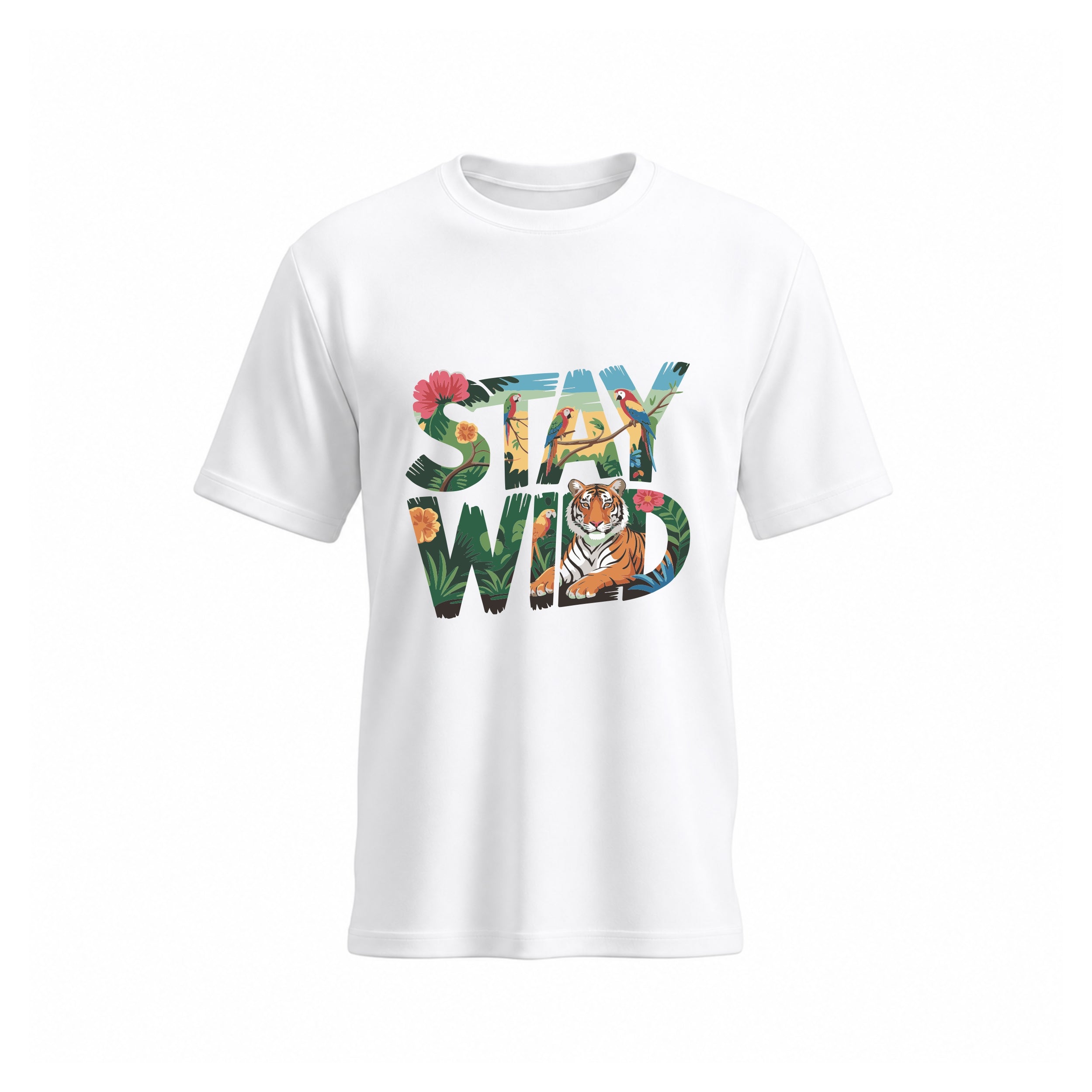 SIIEGE Pure Cotton Stay Wild T-Shirt For Men