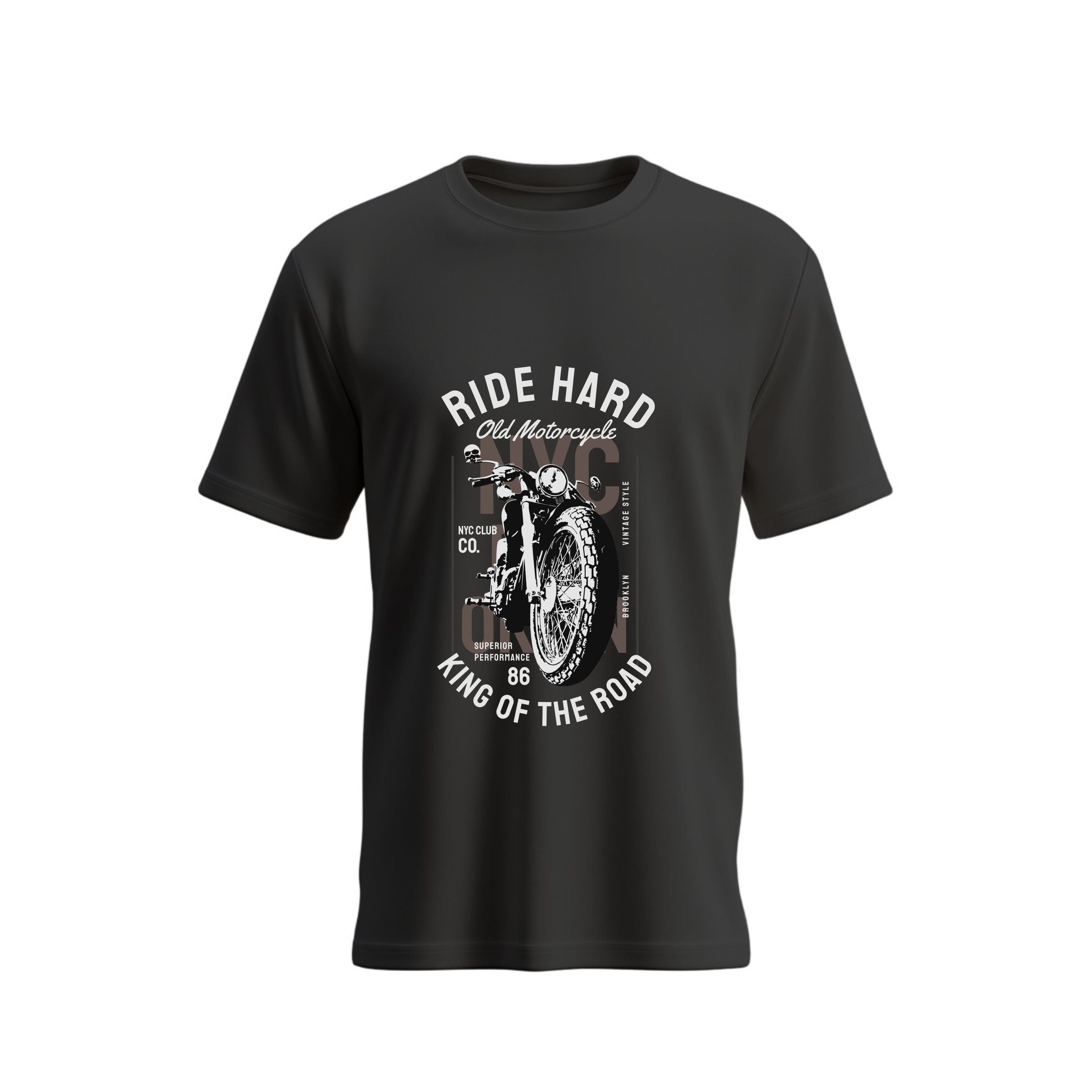Siiege Ride Hard King Of The Road Motorcycle Cotton T-Shirt for Men