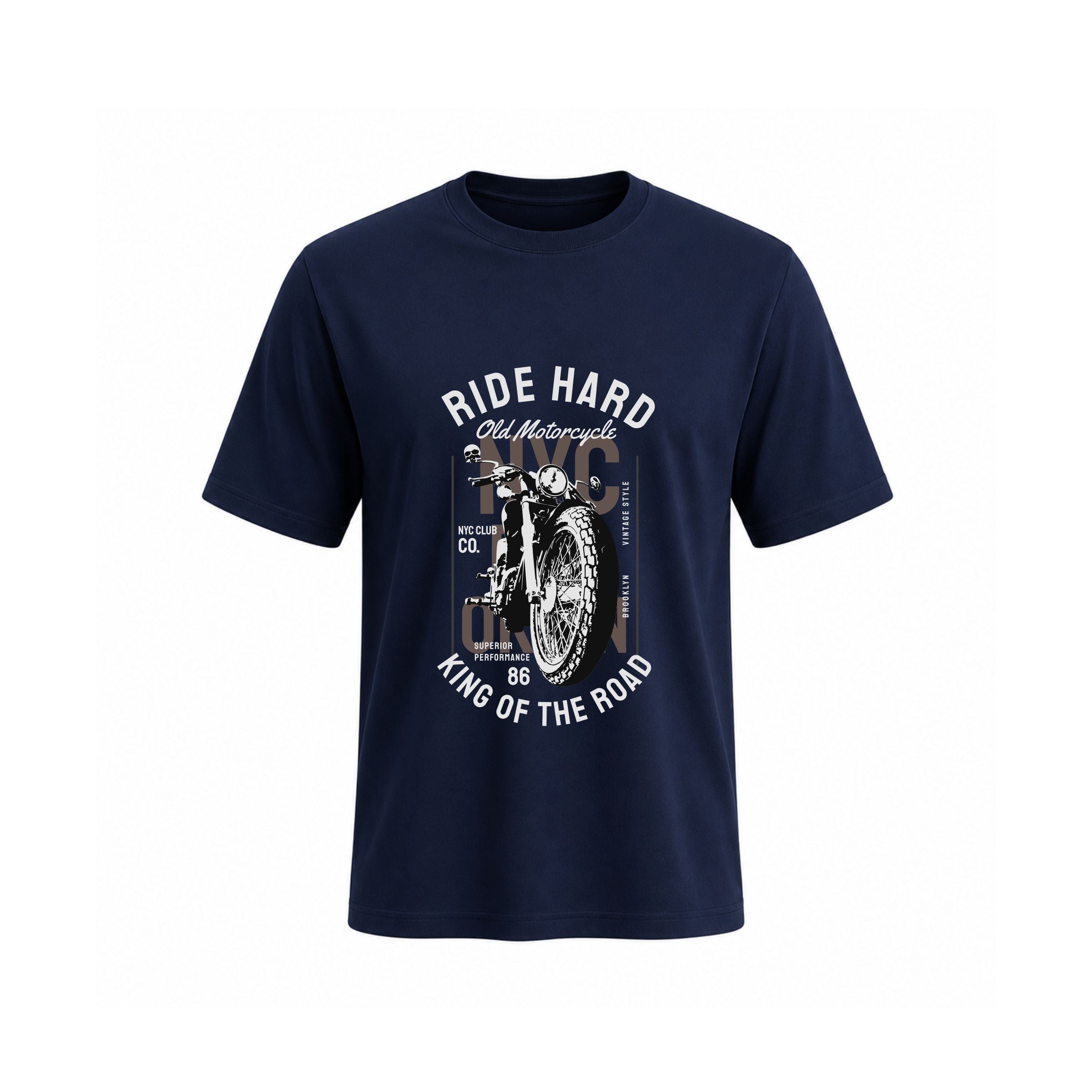 Siiege Ride Hard King Of The Road Motorcycle Cotton T-Shirt for Men