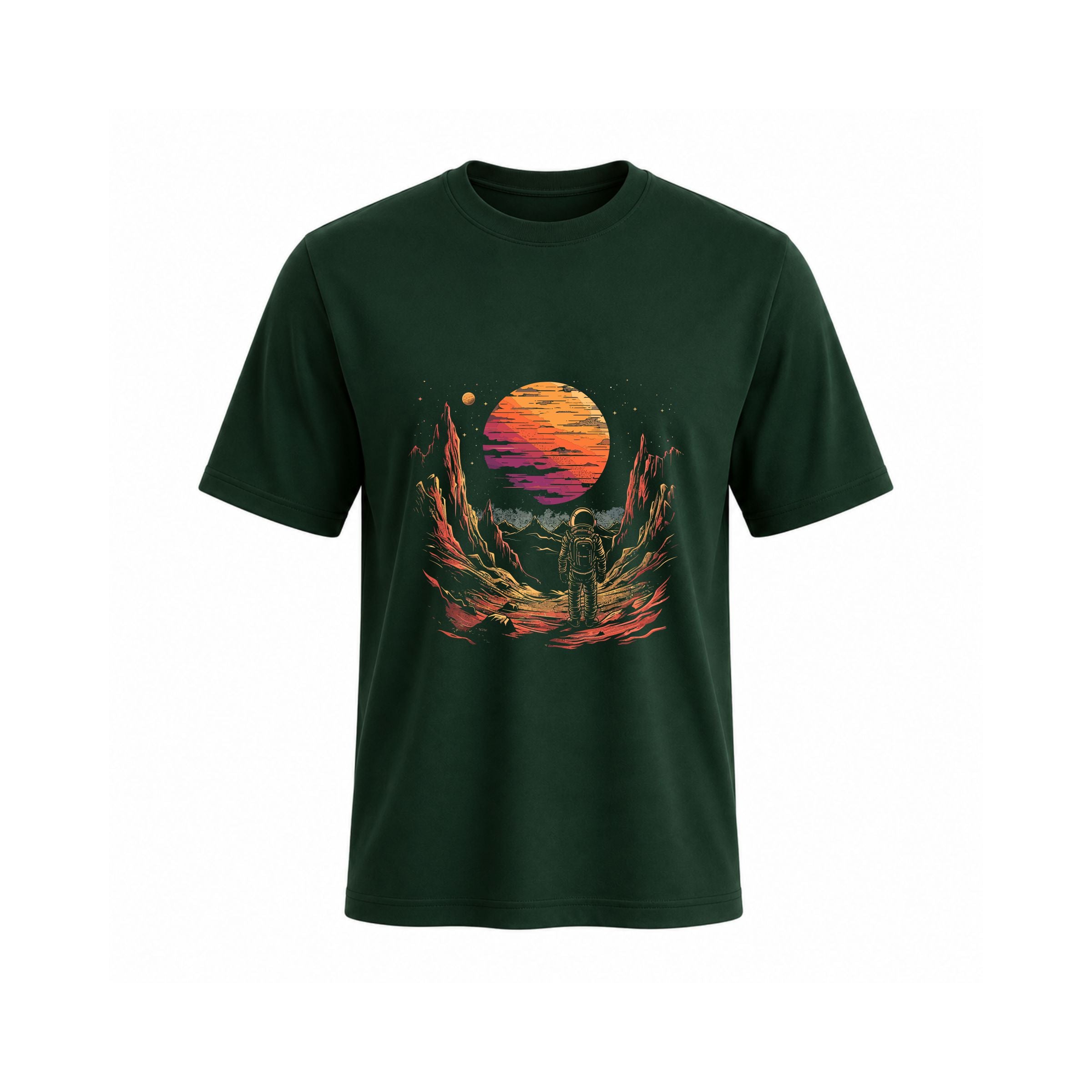 Siiege  Astronaut Sunset Soft Cotton T-Shirt for Men