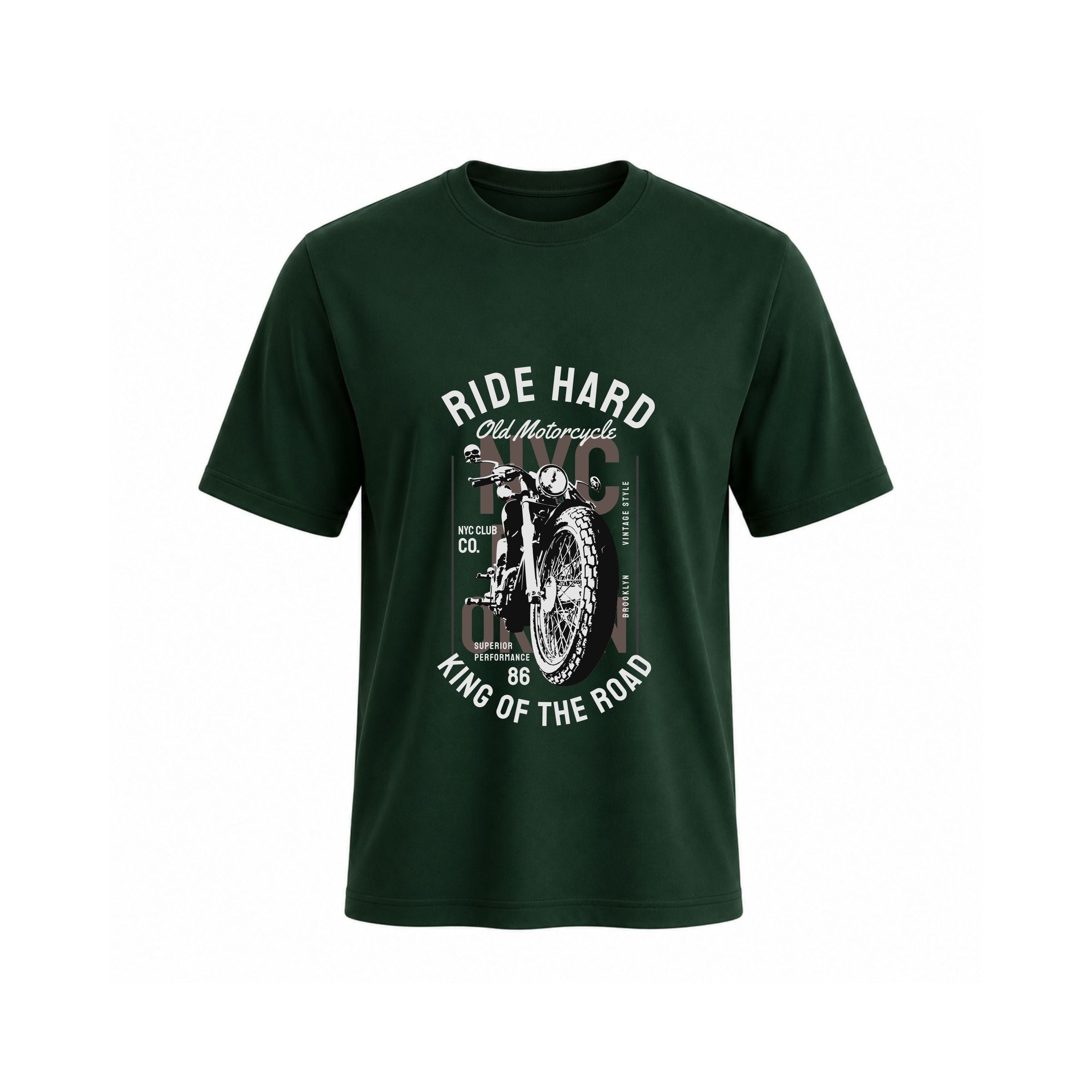 Siiege Ride Hard King Of The Road Motorcycle Cotton T-Shirt for Men