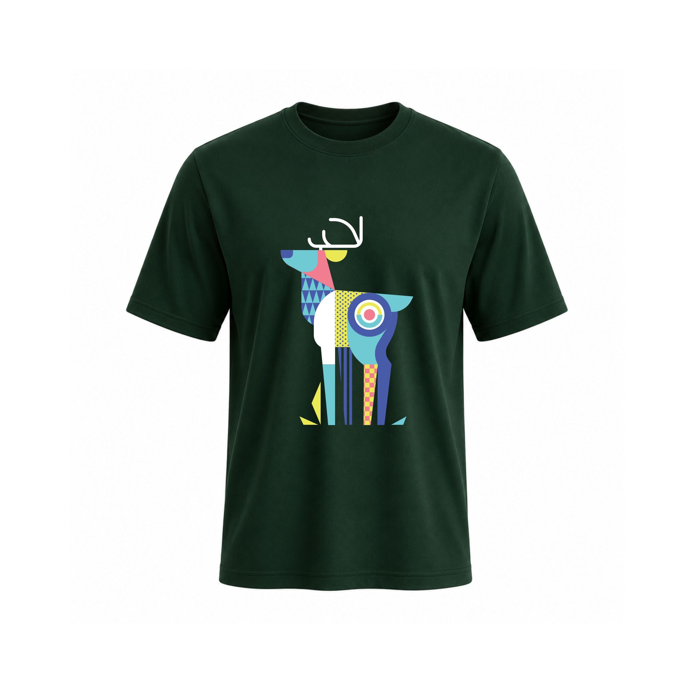 Siiege Abstract Deer Soft Cotton T-Shirt for Men