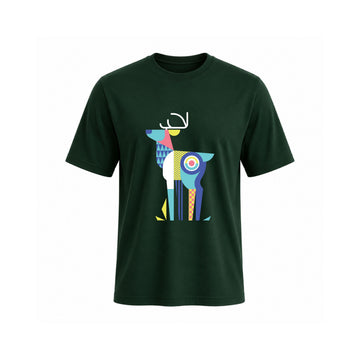 Siiege Abstract Deer Soft Cotton T-Shirt for Men
