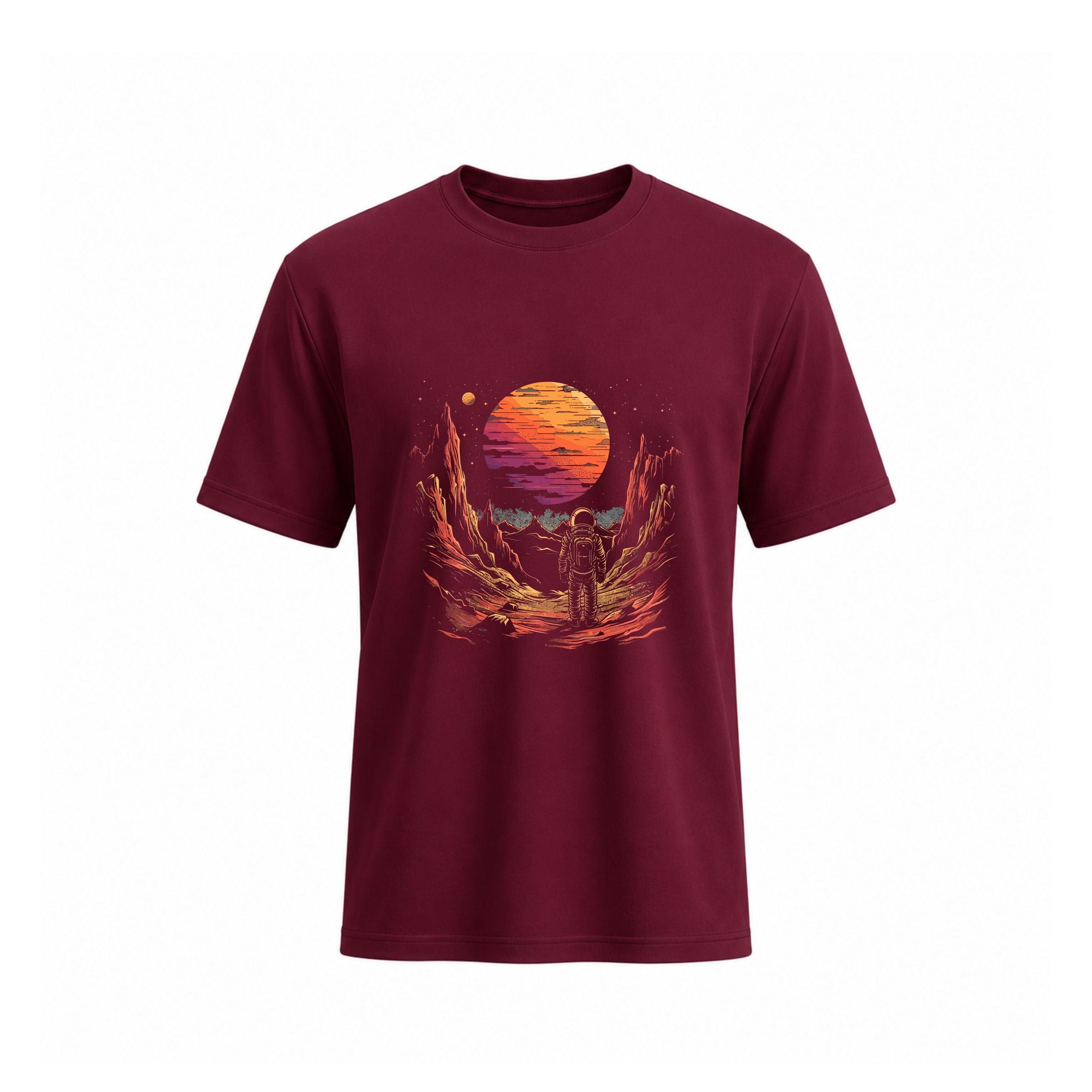Siiege  Astronaut Sunset Soft Cotton T-Shirt for Men