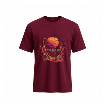 Siiege  Astronaut Sunset Soft Cotton T-Shirt for Men
