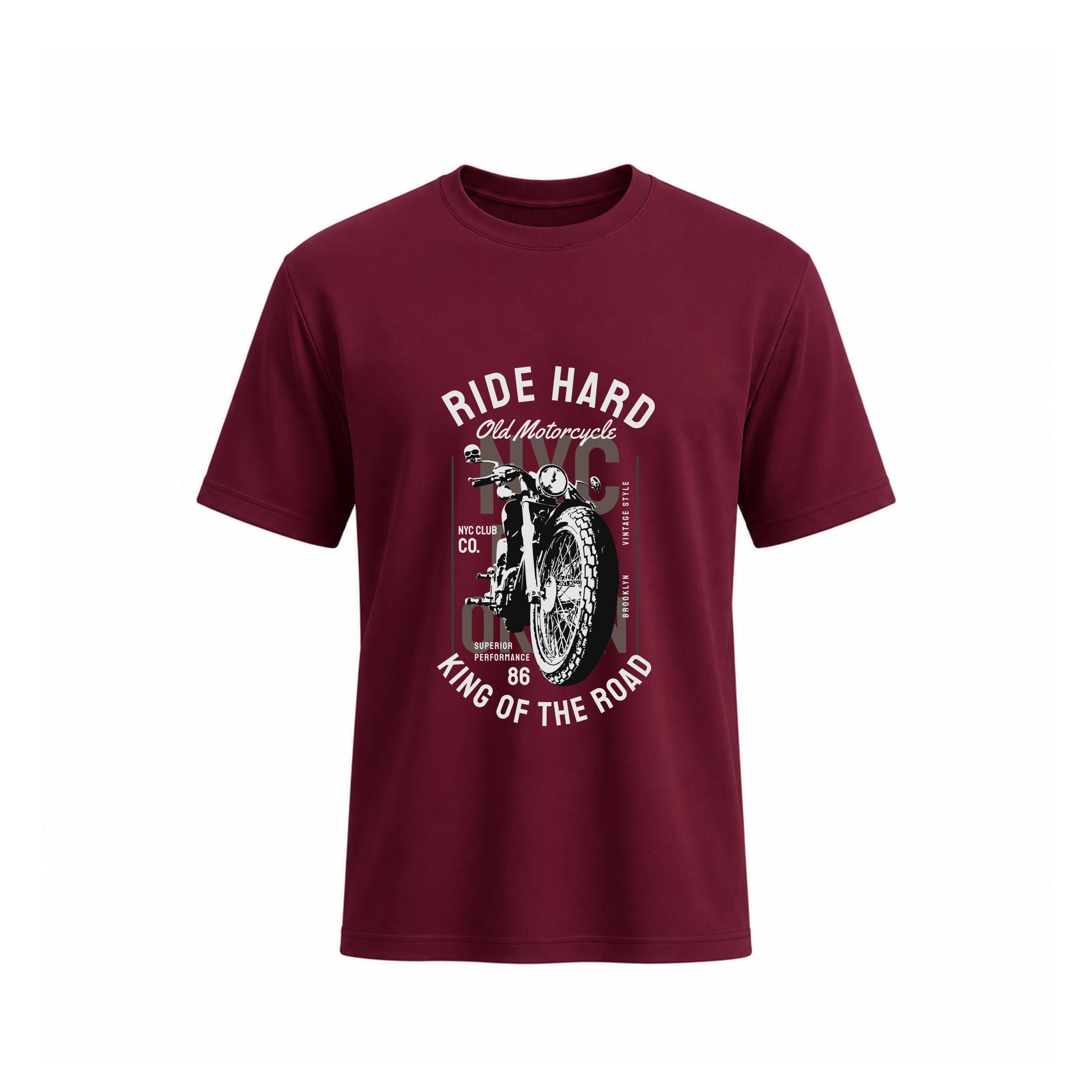 Siiege Ride Hard King Of The Road Motorcycle Cotton T-Shirt for Men