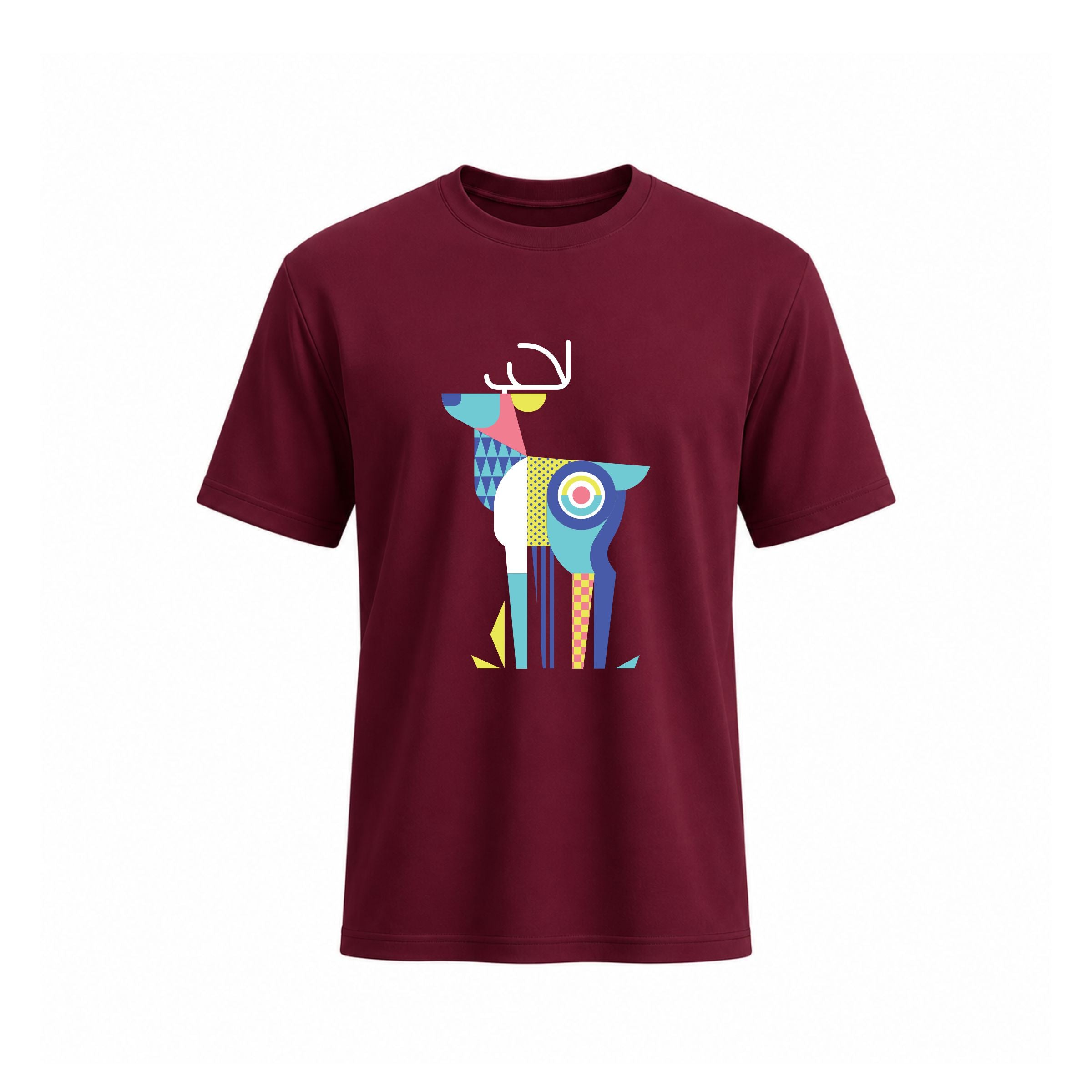 Siiege Abstract Deer Soft Cotton T-Shirt for Men