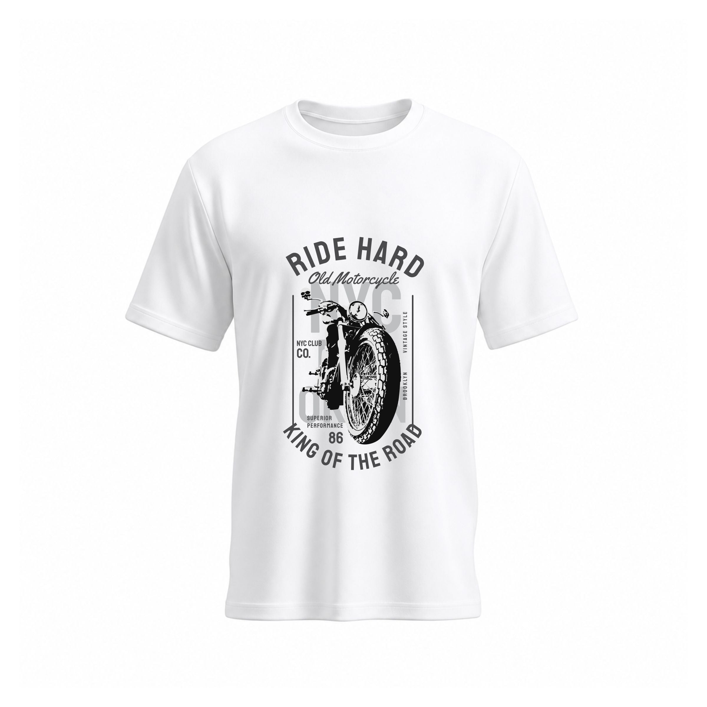 Siiege Ride Hard King Of The Road Motorcycle Cotton T-Shirt for Men