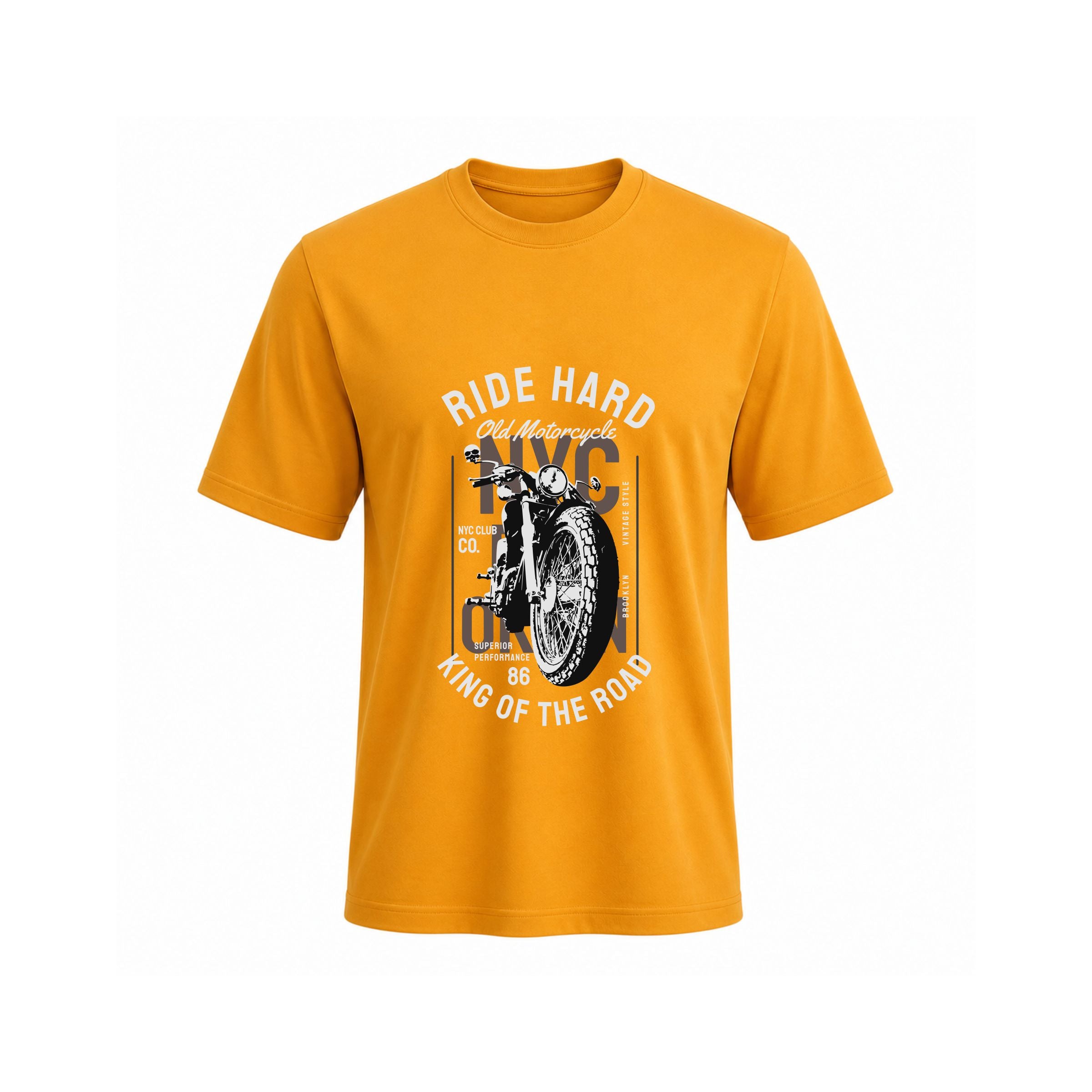 Siiege Ride Hard King Of The Road Motorcycle Cotton T-Shirt for Men