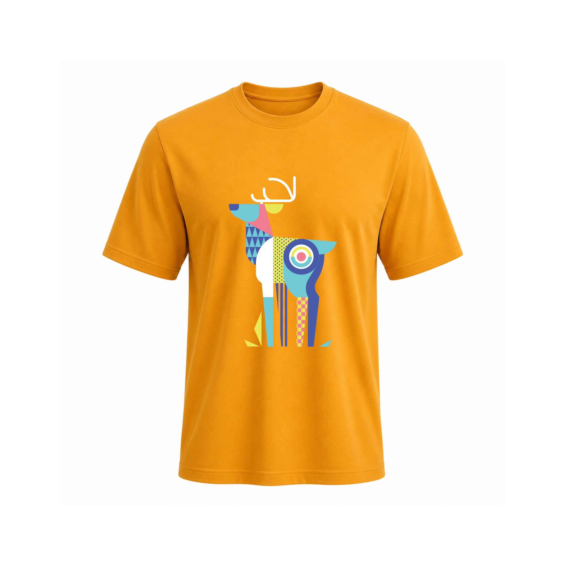 Siiege Abstract Deer Soft Cotton T-Shirt for Men