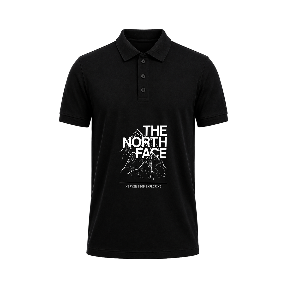 SIIEGE Adventure Peak Black Polo T-Shirt For Men