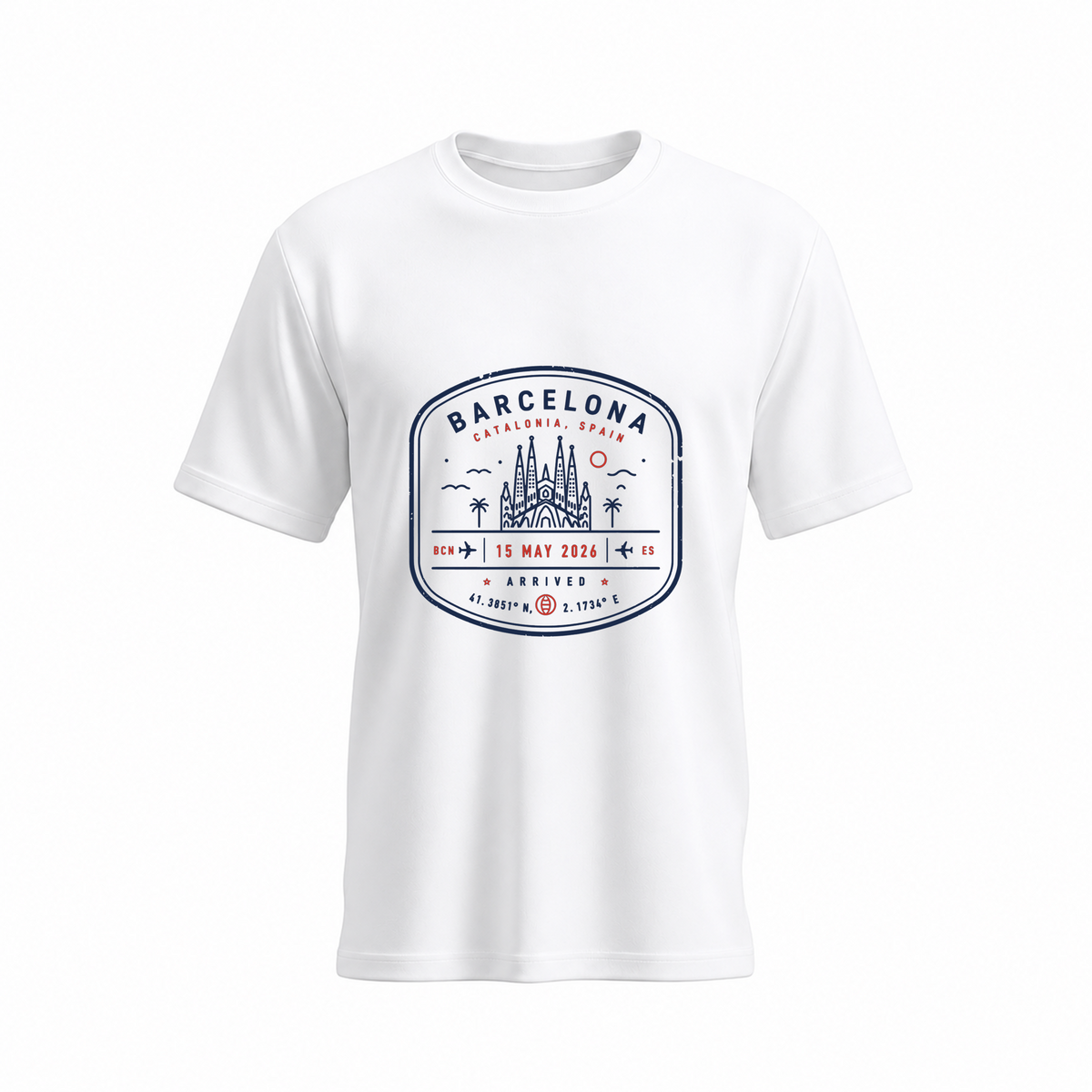 SIIEGE Barcelona Soft Round Neck Cotton White T-Shirt For Men