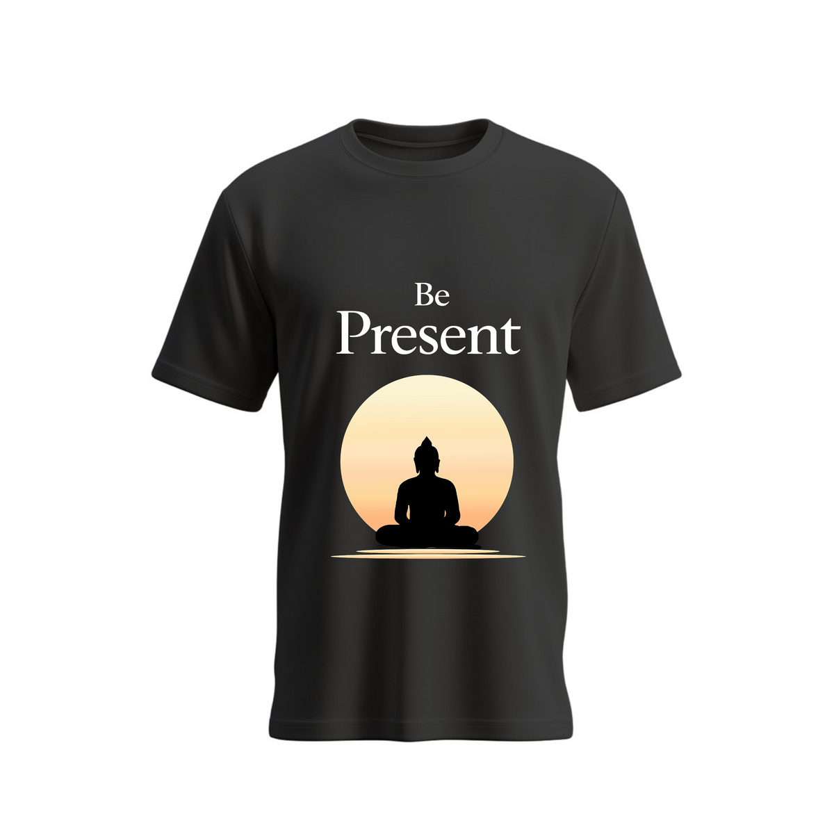 SIIEGE Be Present Soft Cotton Black T-Shirt For Men