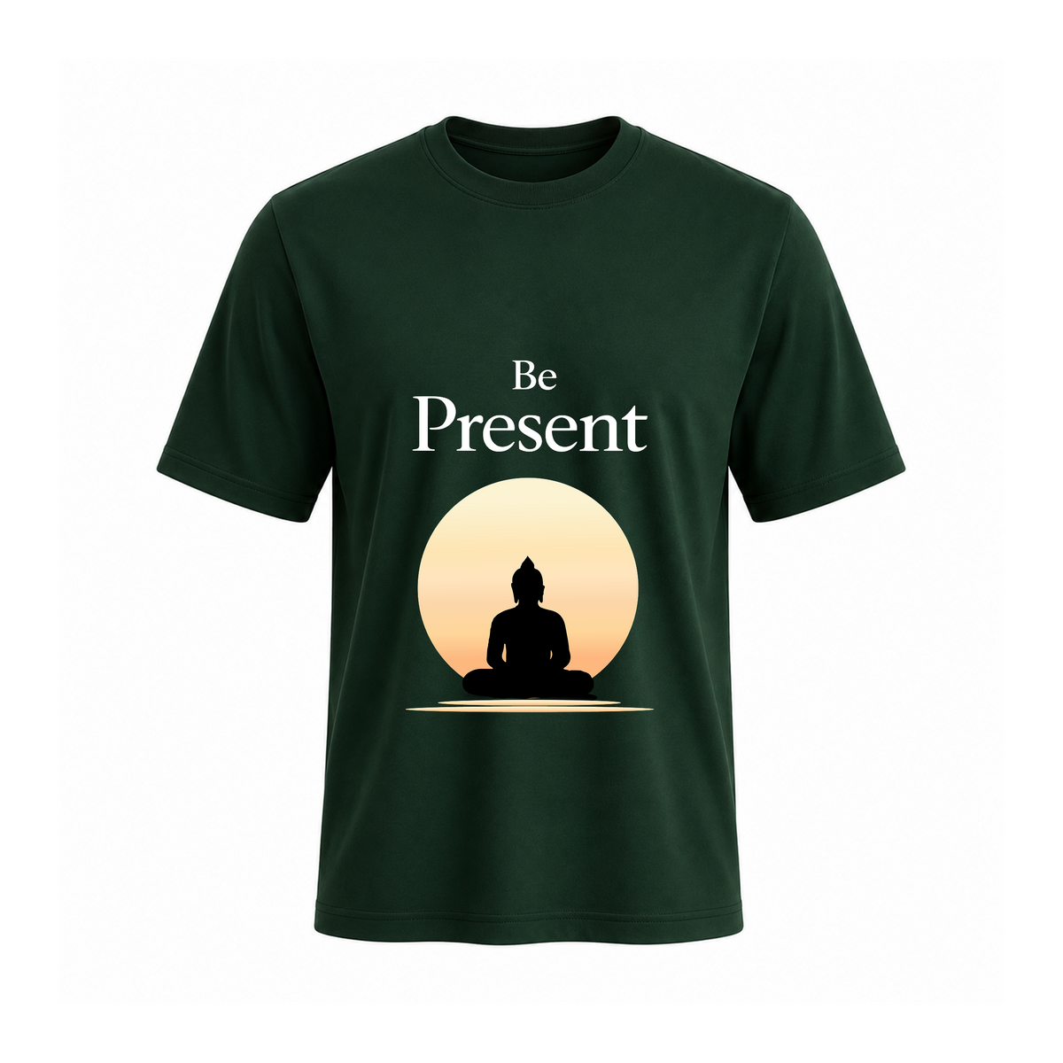 SIIEGE Be Present Soft Cotton Green T-Shirt For Men