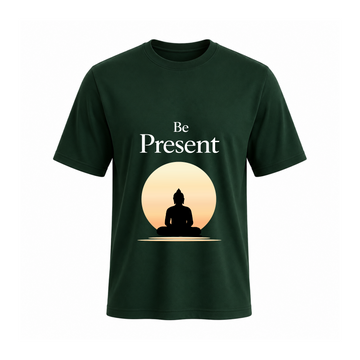 SIIEGE Be Present Soft Cotton Green T-Shirt For Men