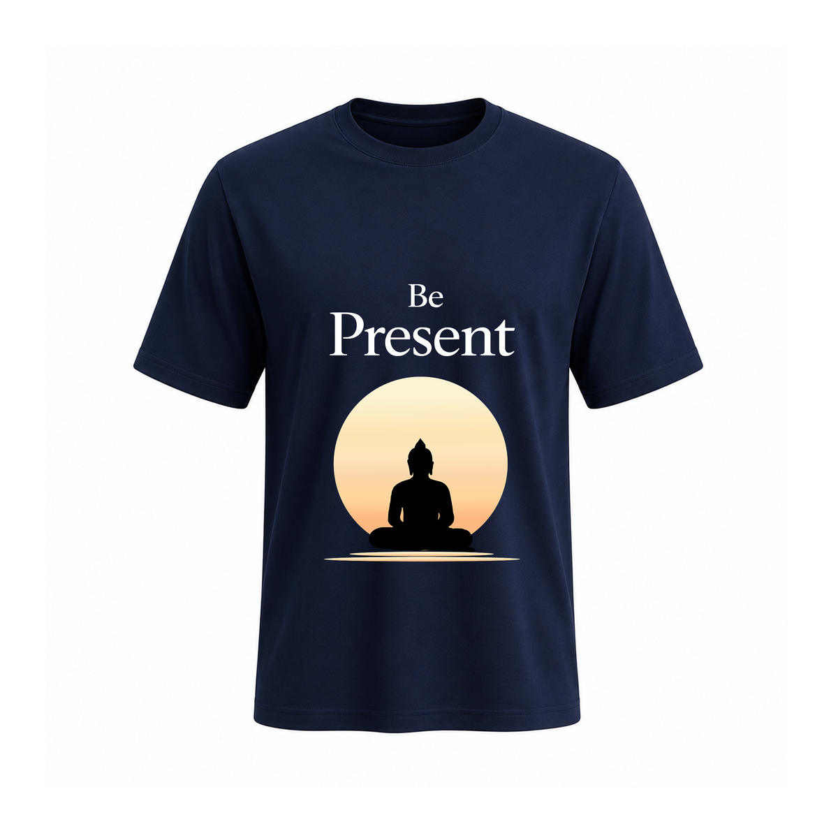 SIIEGE Be Present Soft Cotton Navy Blue T-Shirt For Men