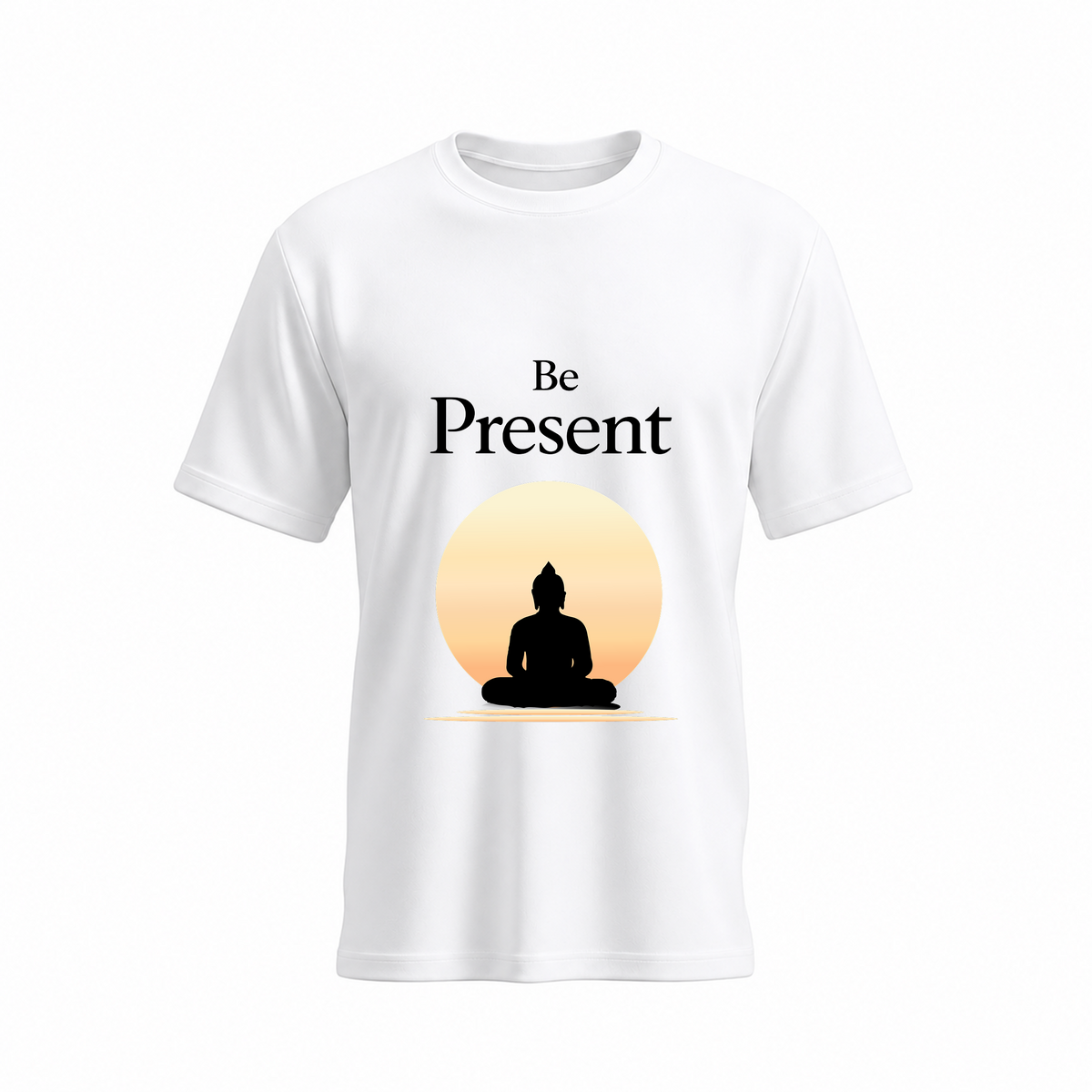SIIEGE Be Present Soft Cotton White T-Shirt For Men