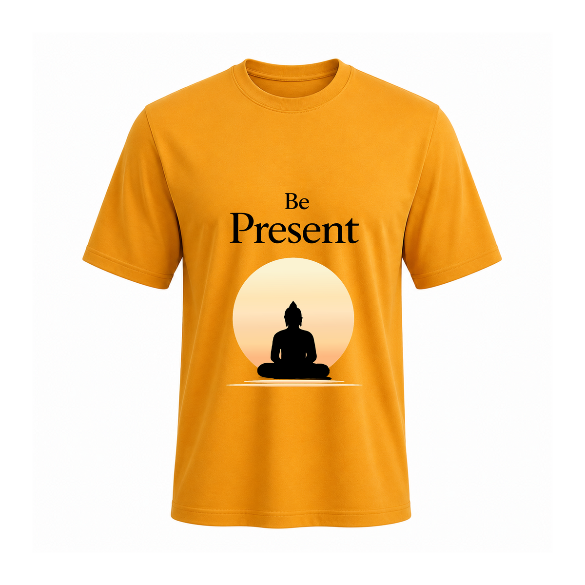SIIEGE Be Present Soft Cotton Yellow T-Shirt For Men