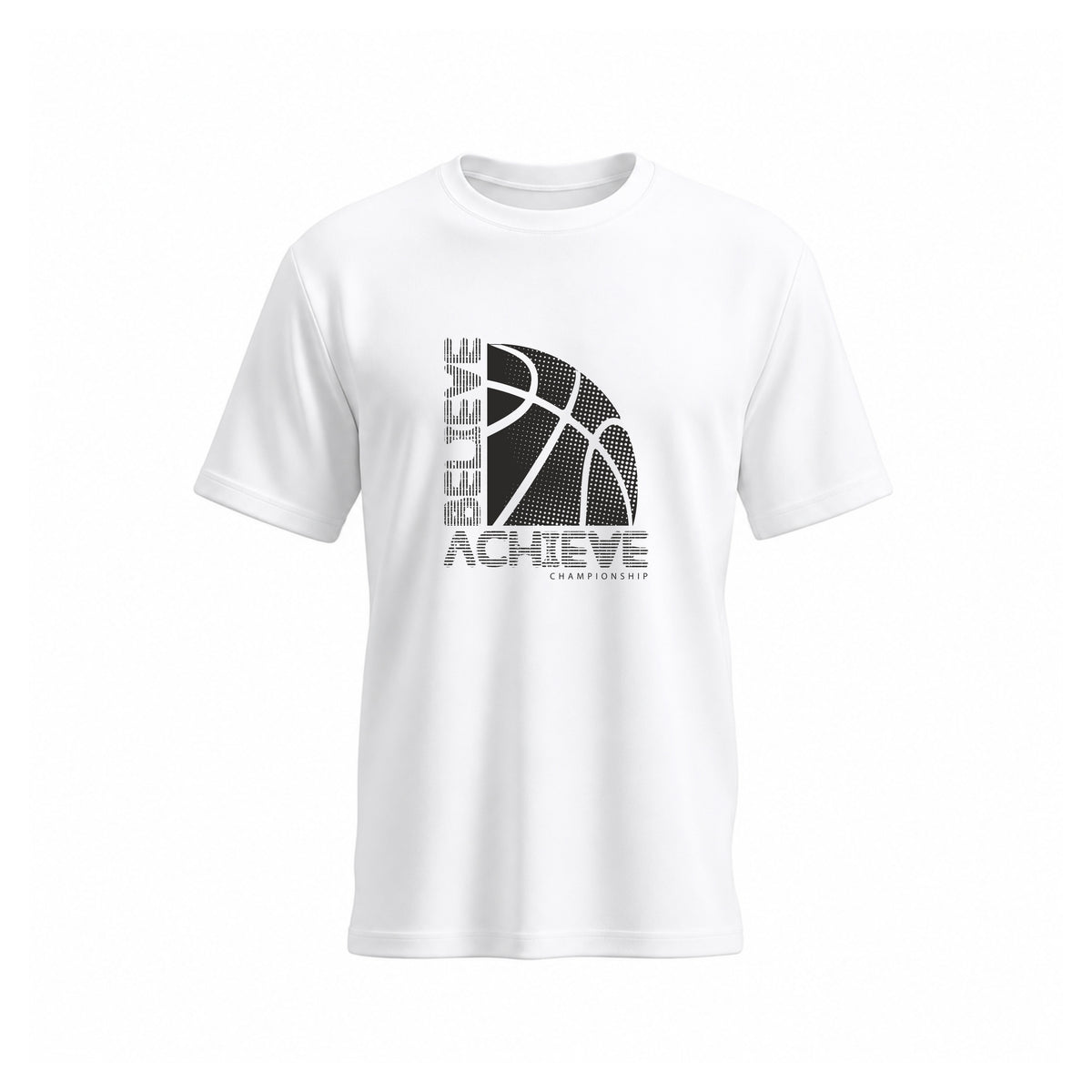 SIIEGE Believe Achieve Basketball Soft White Cotton T-Shirt For Men