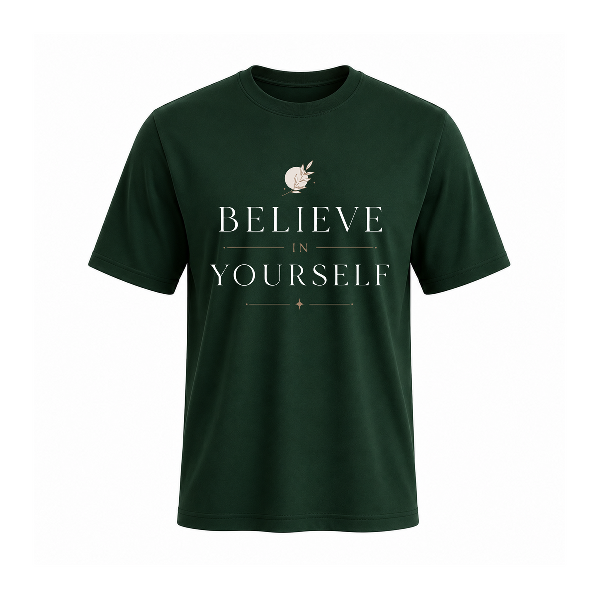 SIIEGE Believe Yourself Soft Cotton Green T-Shirt For Men