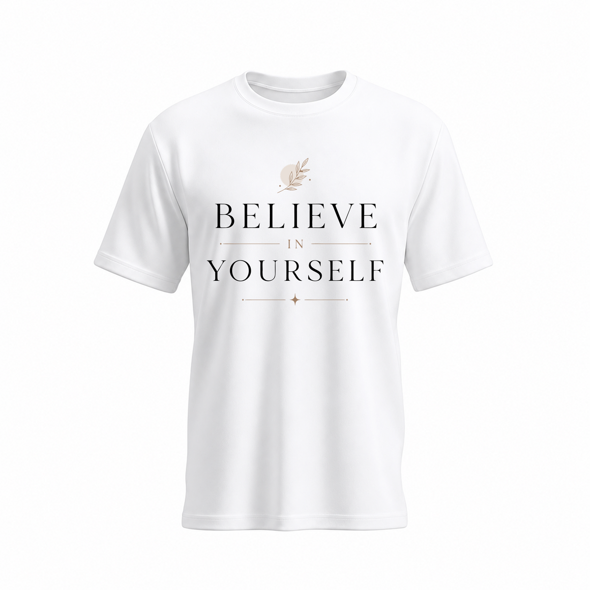 SIIEGE Believe Yourself Soft Cotton White T-Shirt For Men