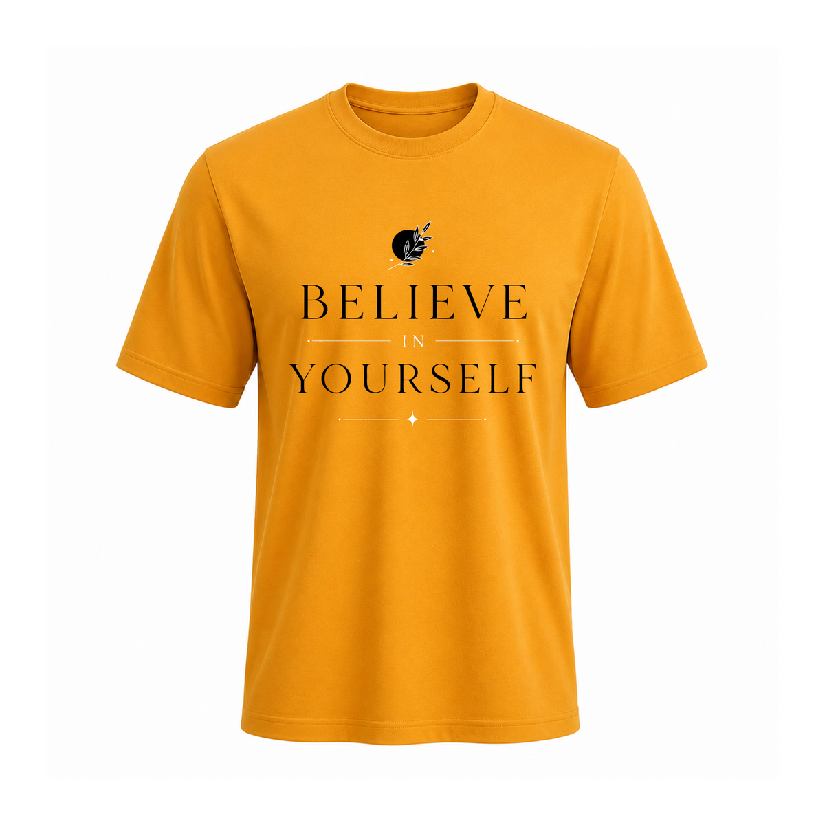 SIIEGE Believe Yourself Soft Cotton Yellow T-Shirt For Men
