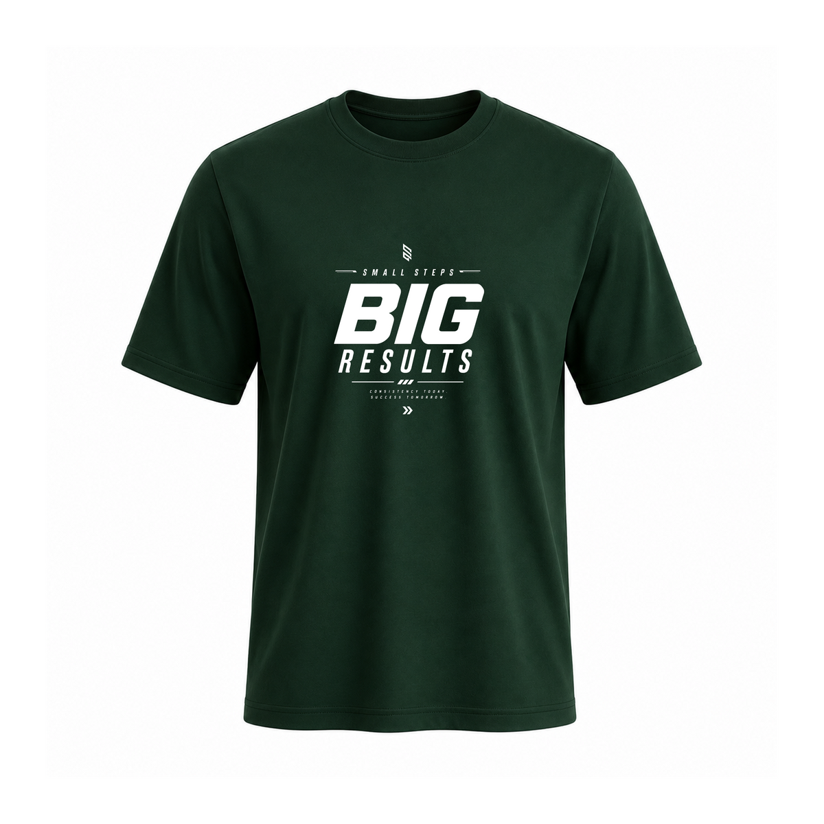SIIEGE Big Results Soft Cotton Green T-Shirt For Men