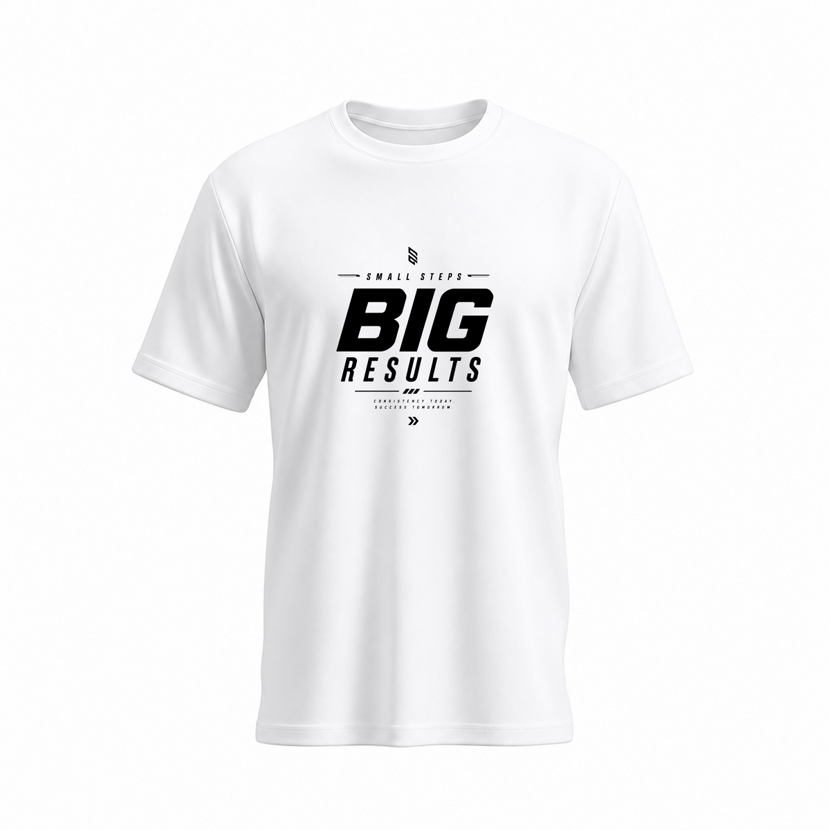 SIIEGE Big Results Soft Cotton White T-Shirt For Men
