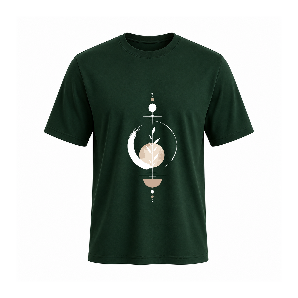 SIIEGE Botanical Moon Soft Cotton Green T-Shirt For Men