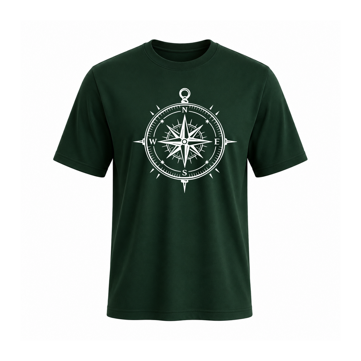 SIIEGE Compass Soft Cotton Green T-Shirt For Men