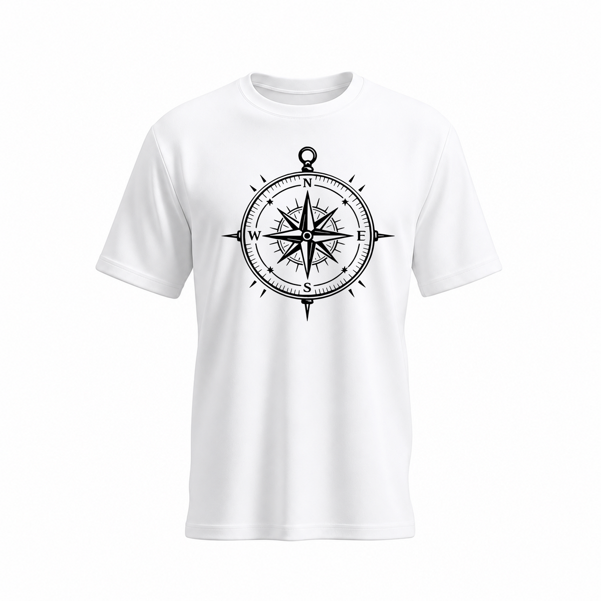SIIEGE Compass Soft Cotton White T-Shirt For Men