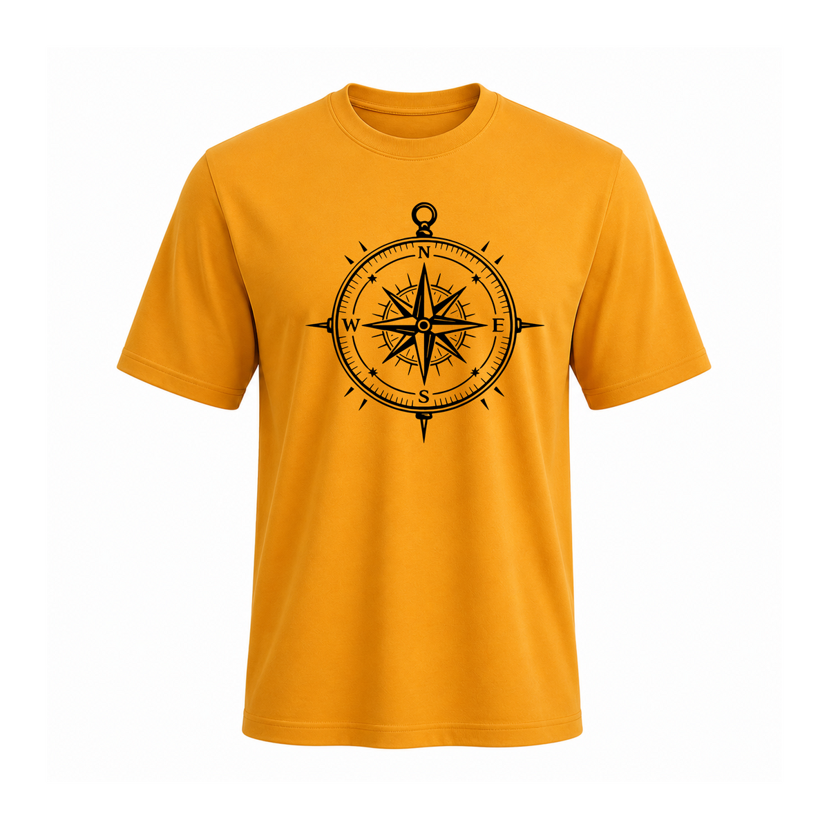 SIIEGE Compass Soft Cotton Yellow T-Shirt For Men