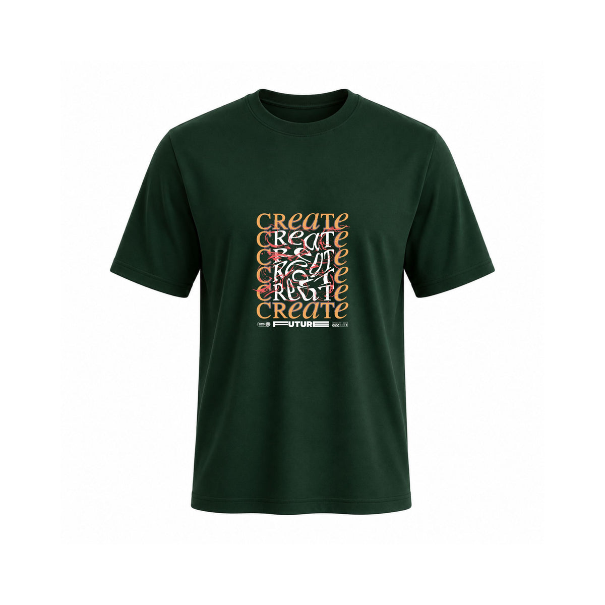SIIEGE Create Future Soft Cotton Green T-Shirt For Men