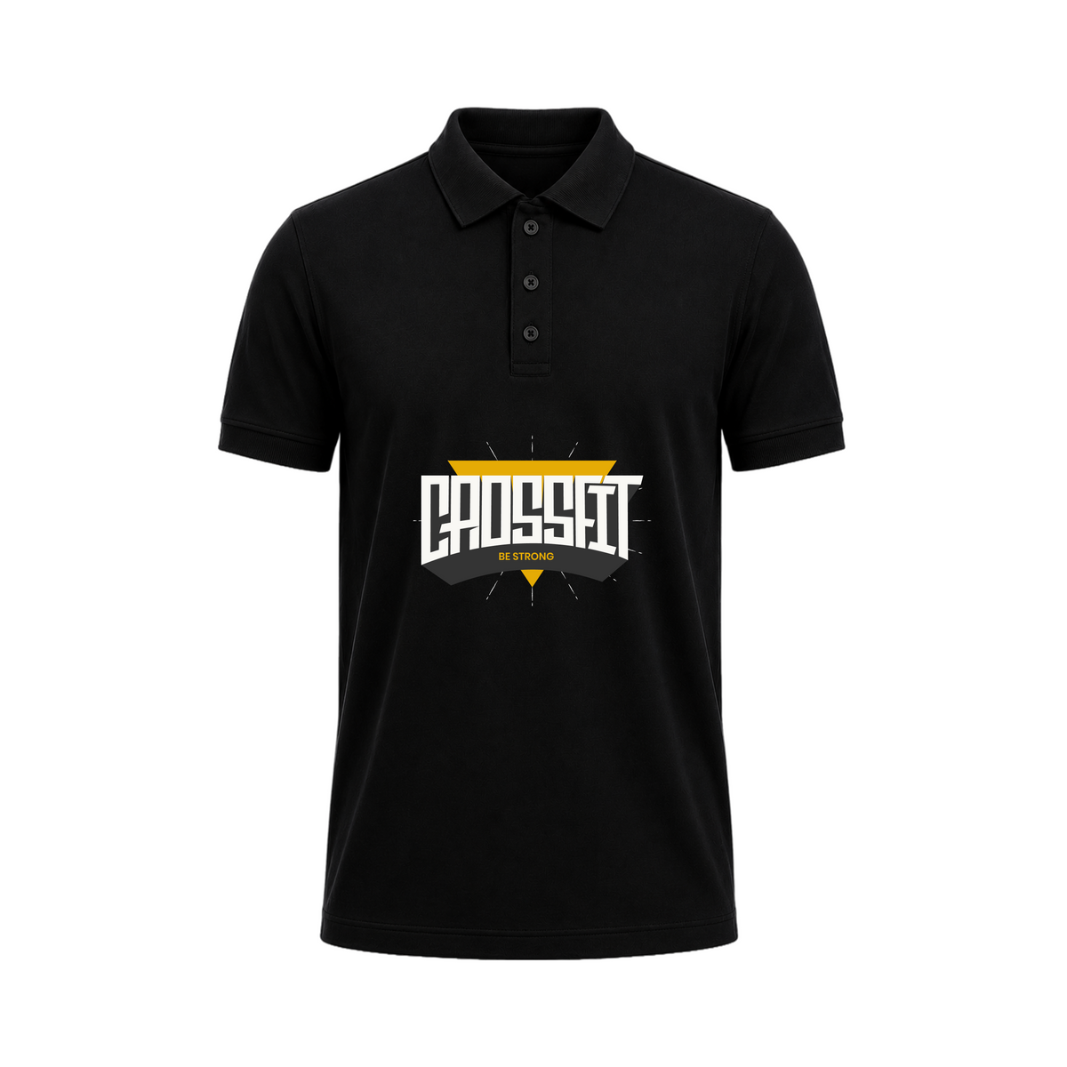SIIEGE CrossFit Be Strong Black Polo T-Shirt For Men