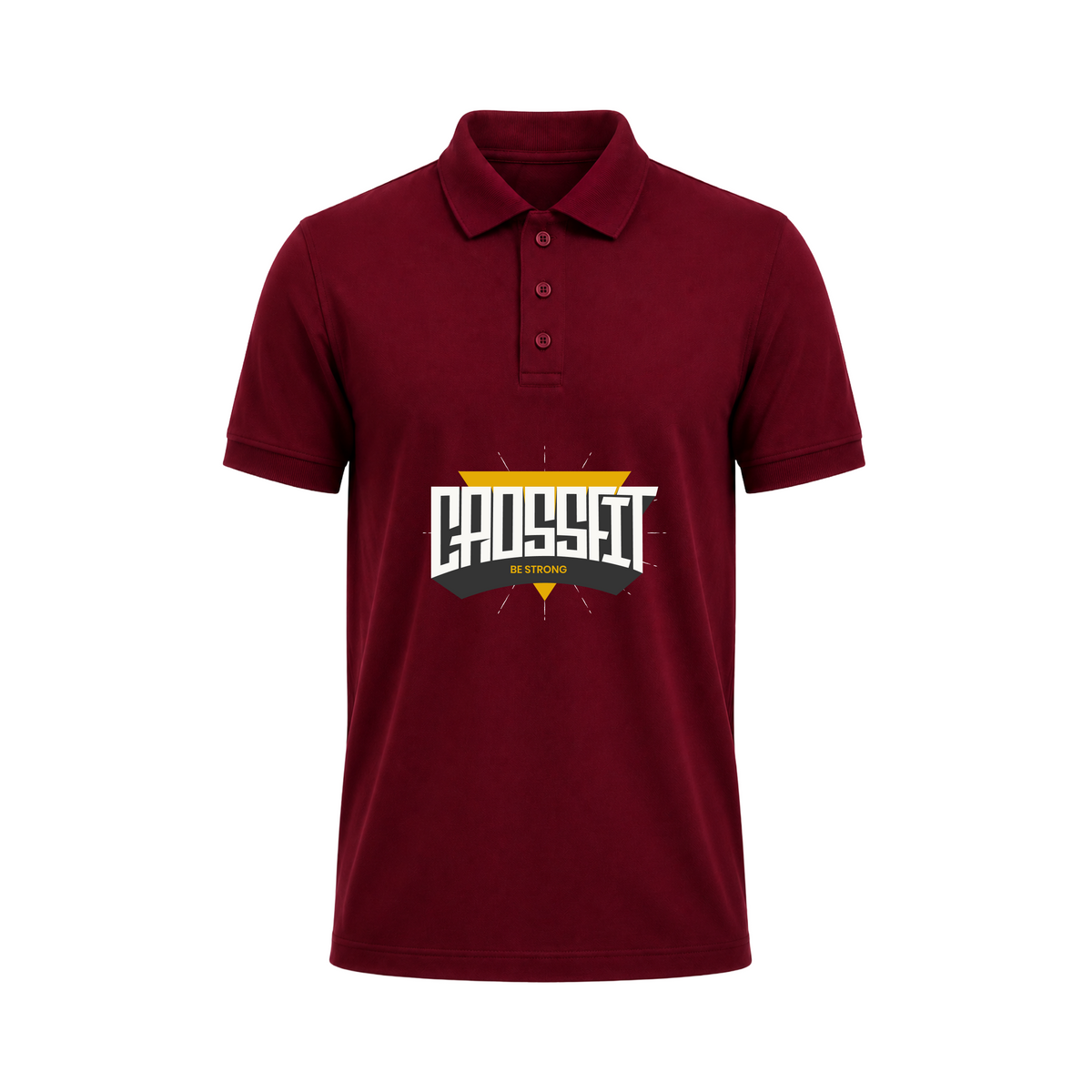 SIIEGE CrossFit Be Strong Maroon Polo T-Shirt For Men