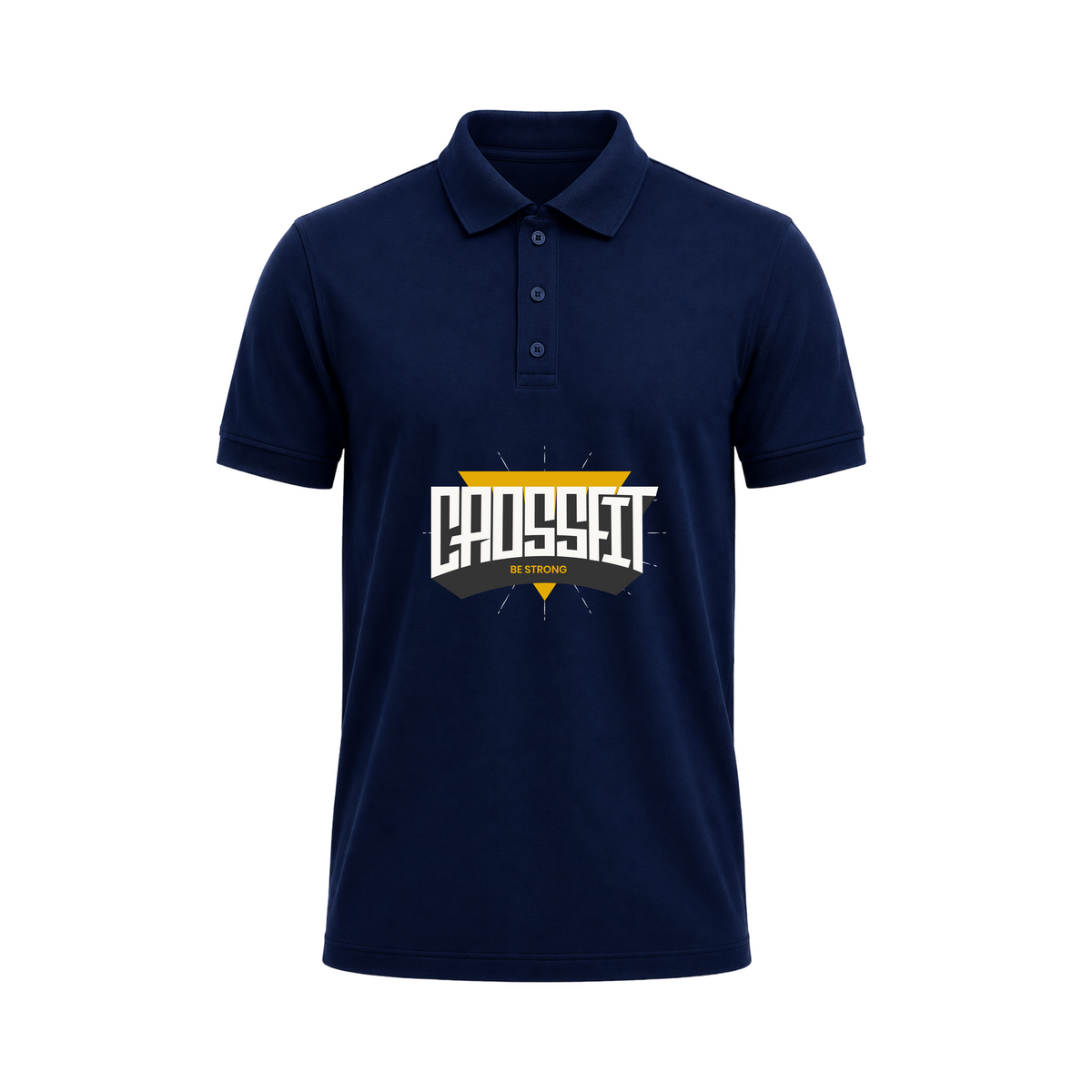SIIEGE CrossFit Be Strong Navy Blue Polo T-Shirt For Men