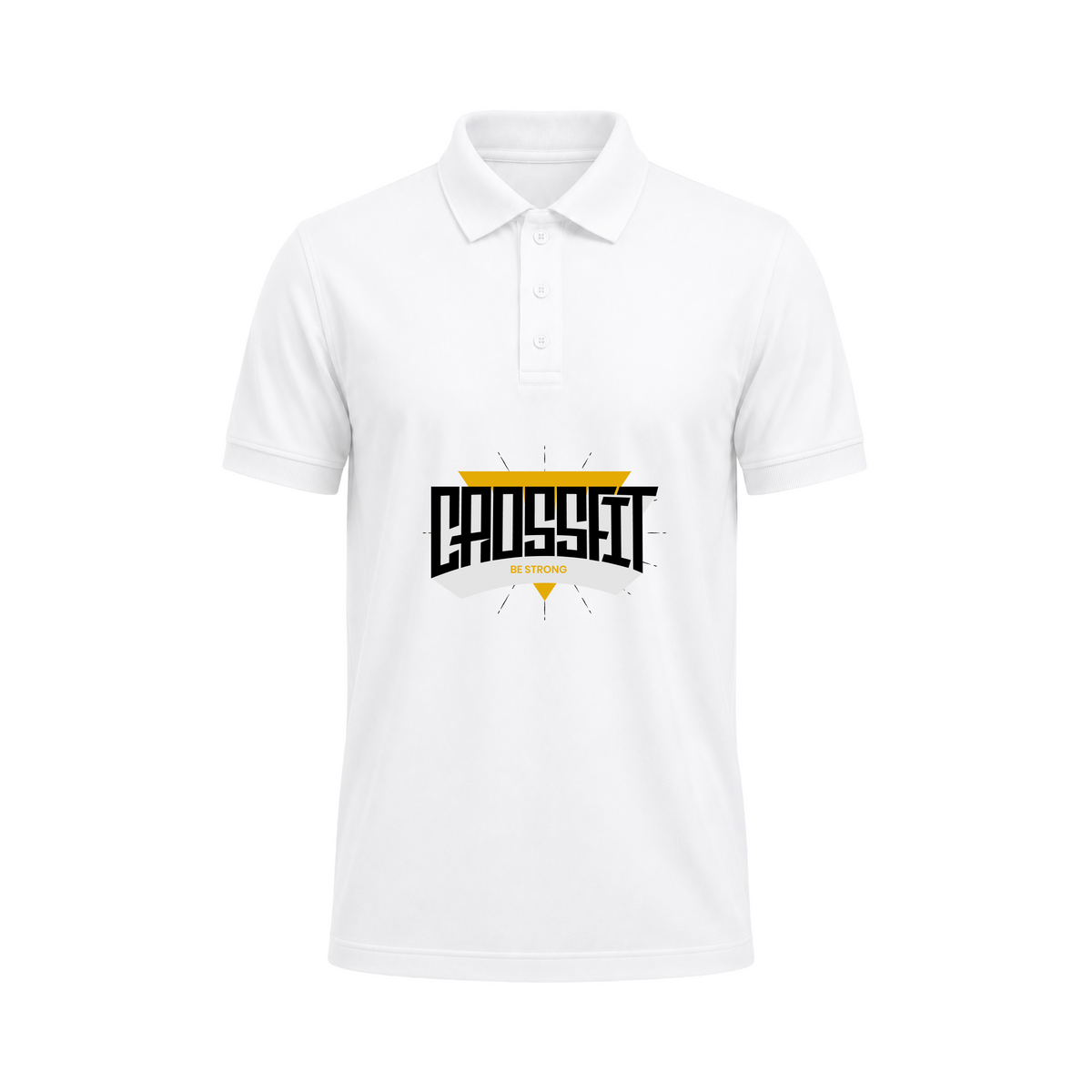 SIIEGE CrossFit Be Strong White Polo T-Shirt For Men