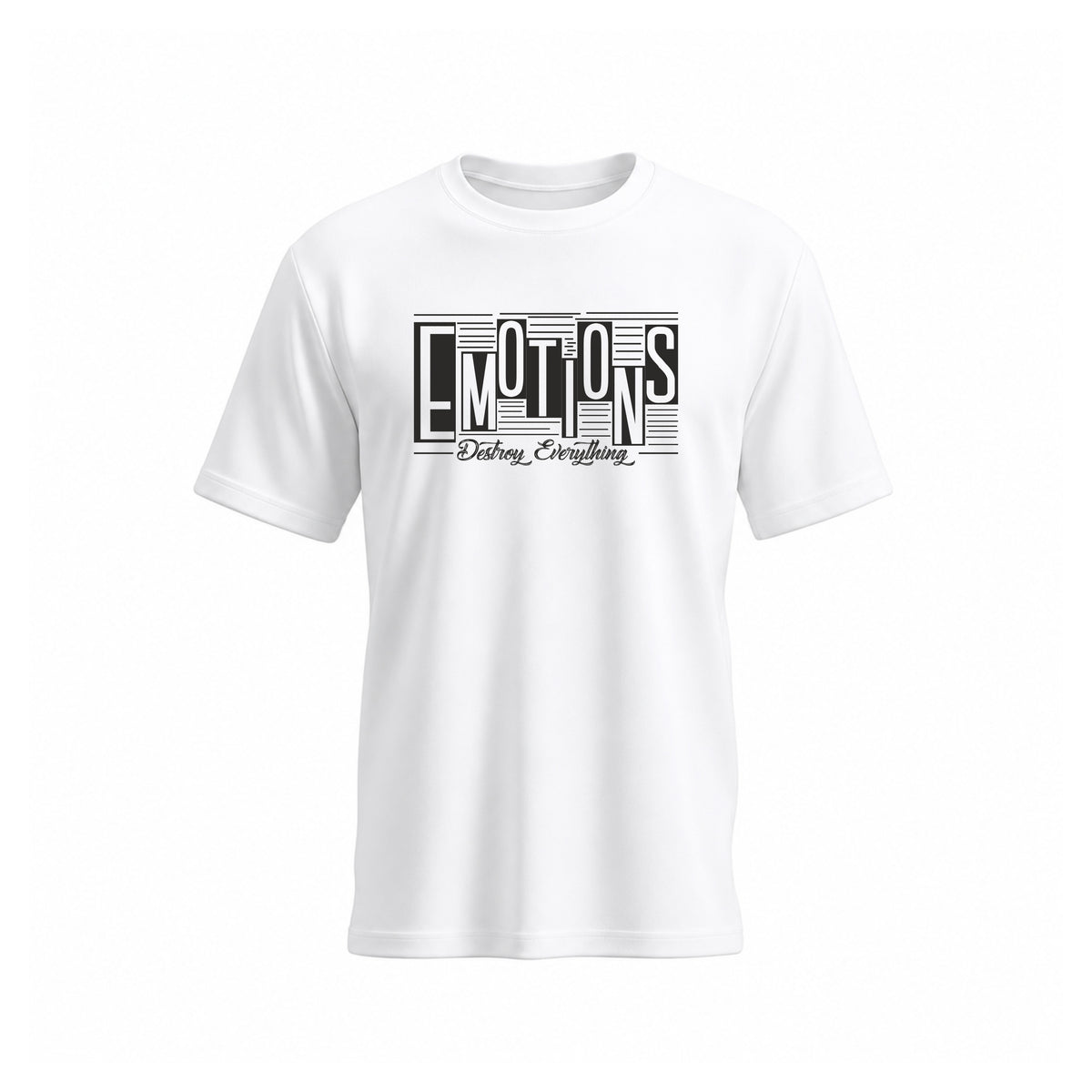 SIIEGE Emotions Destroy Everything Cotton White T-Shirt for Men