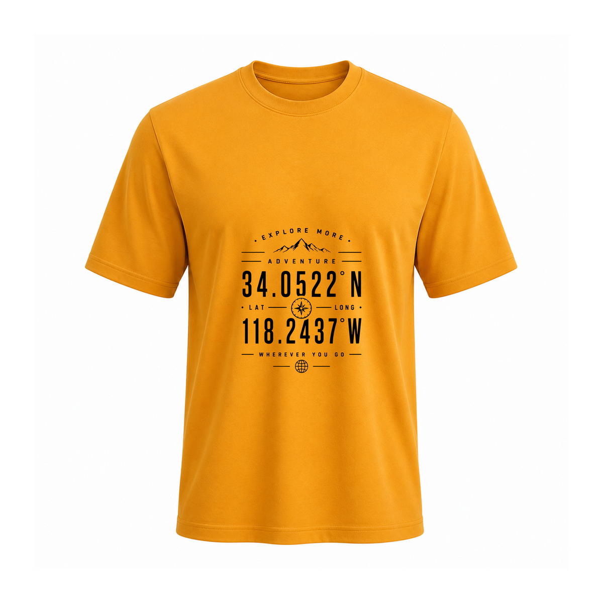 SIIEGE Explore More Adventure Soft Cotton Yellow T-Shirt For Men