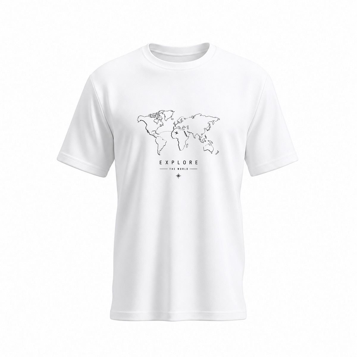 SIIEGE Explore The World Soft Cotton White T-Shirt For Men
