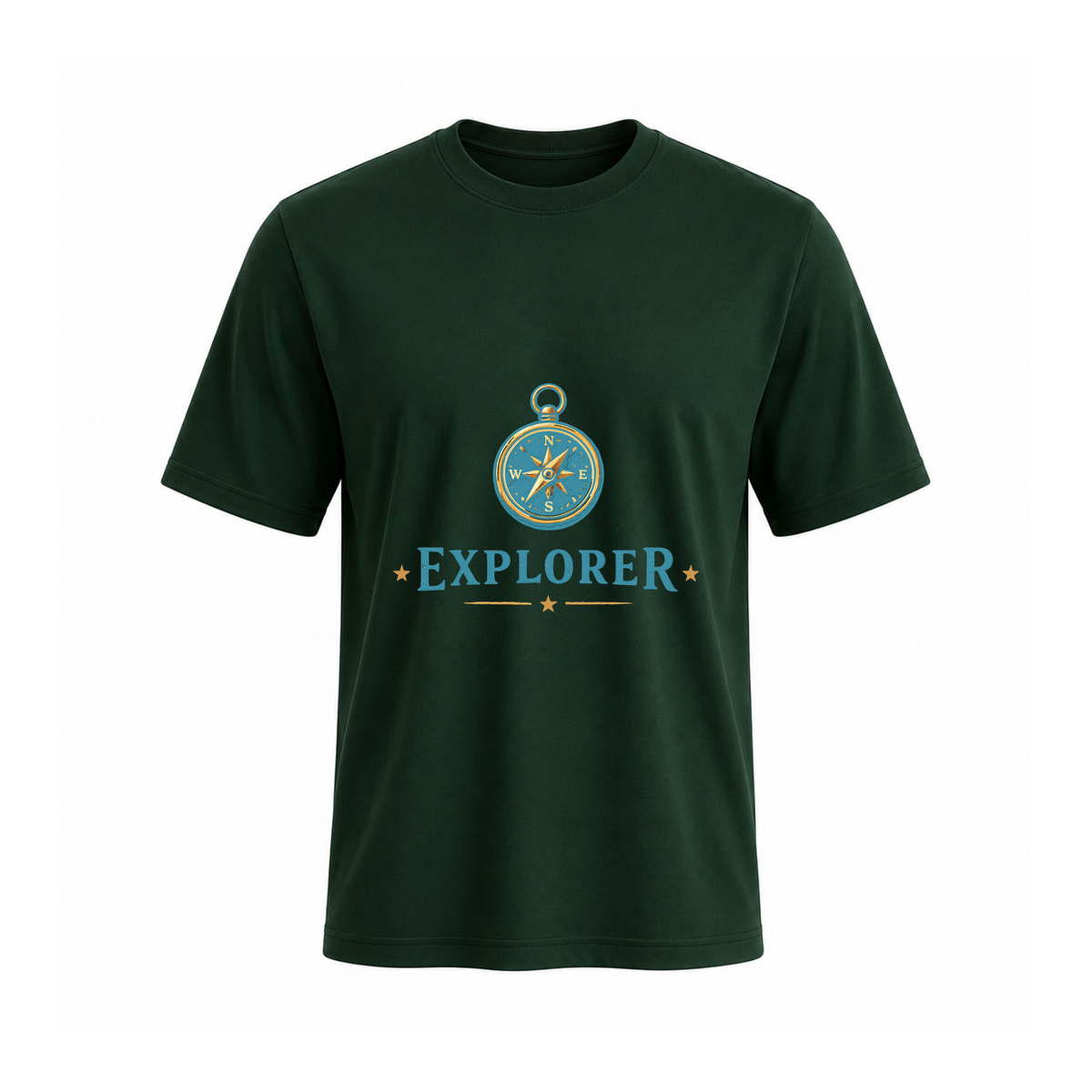 SIIEGE Explorer Soft Cotton Round Neck Green T-Shirt For Men