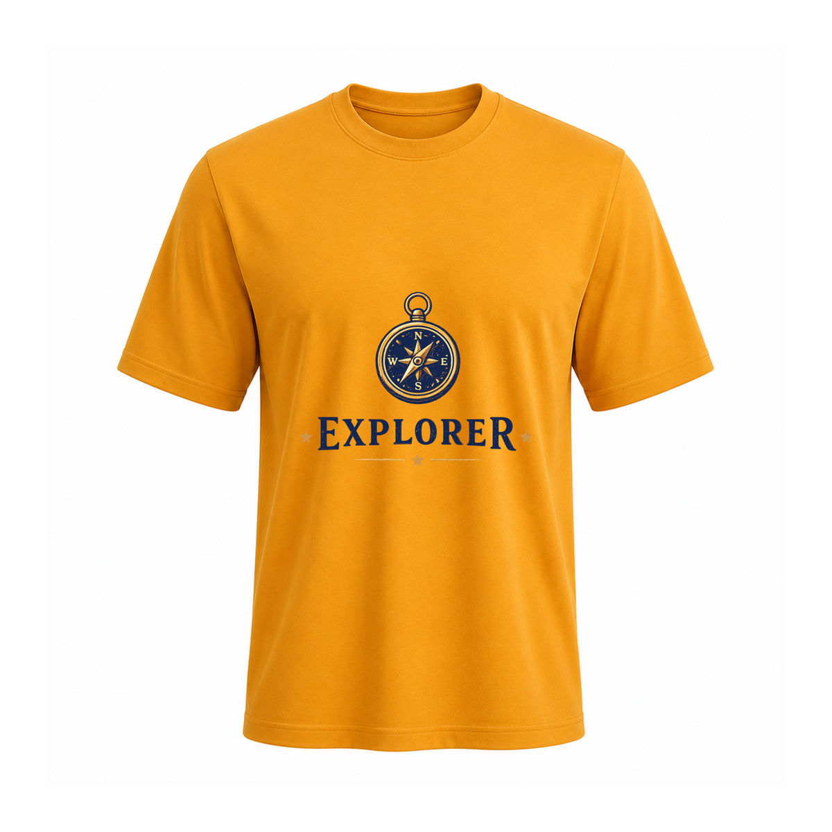 SIIEGE Explorer Soft Cotton Round Neck Yellow T-Shirt For Men