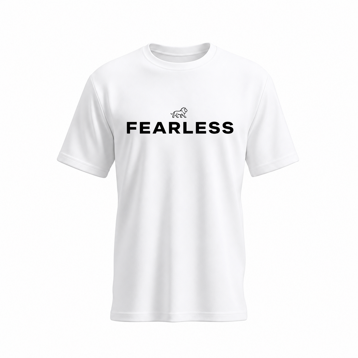 SIIEGE Fearless Lion Soft Cotton White T-Shirt For Men